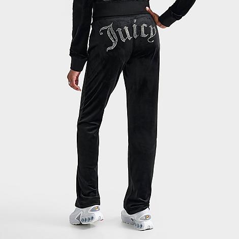 Juicy Couture Women's Og Big Bling Velour Track Pants In Liquorice