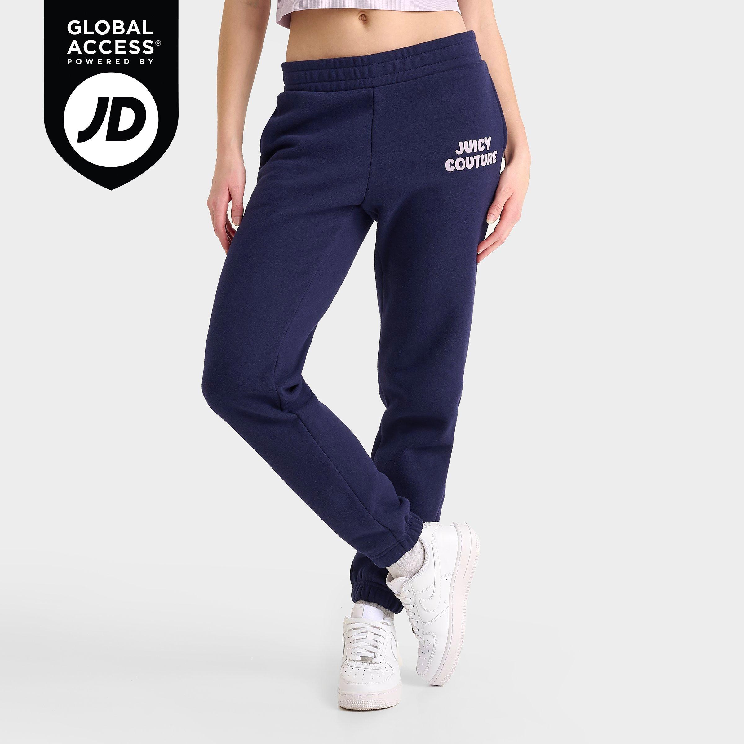 Juicy Couture Women's Wave Fleece Jogger Pants in Blue/Navy Size Large
