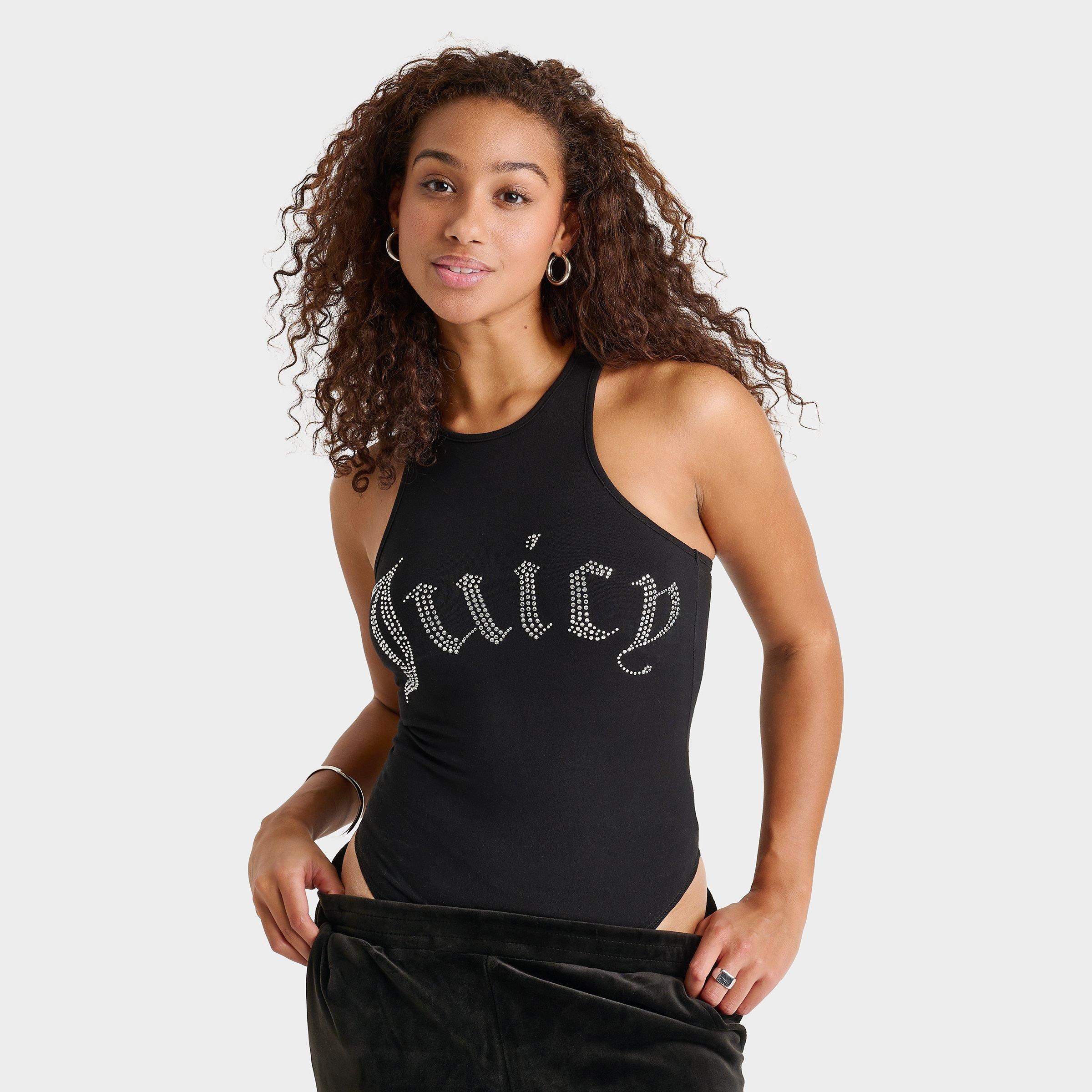 Juicy Couture Women's Bling Bodysuit in Black/Black Size XL