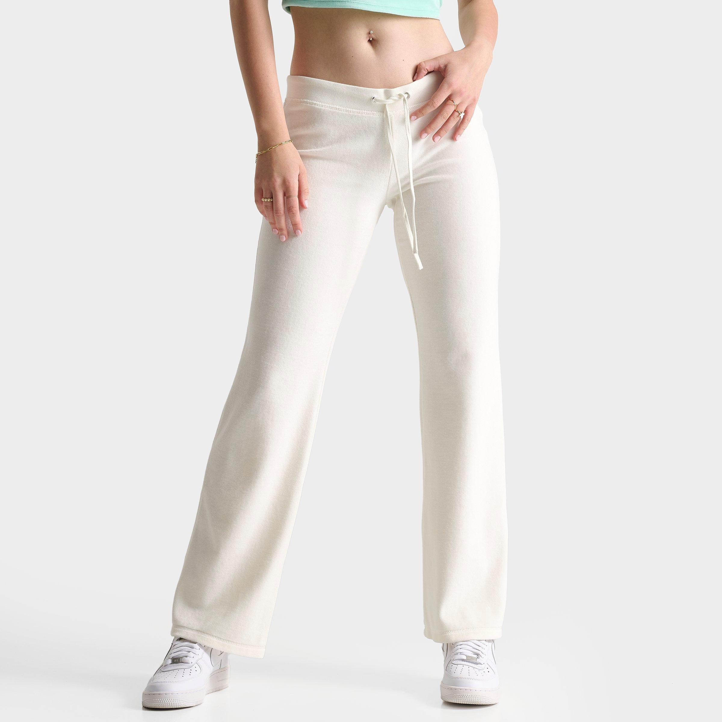 Juicy Couture Women's Classic Velour Track Pants In White