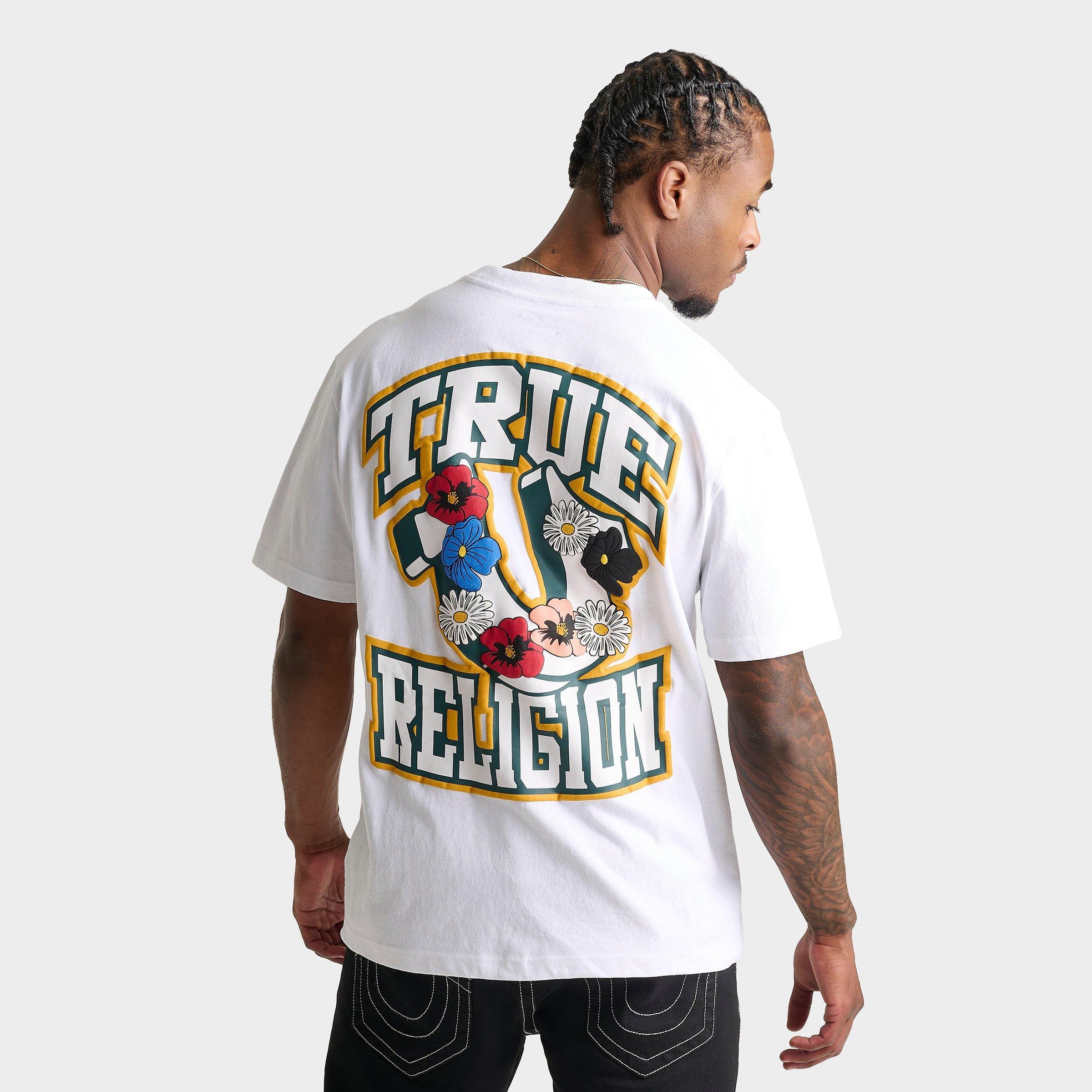 True Religion Men's Garden Horseshoe Logo Heavyweight T-Shirt in White Size: Small
