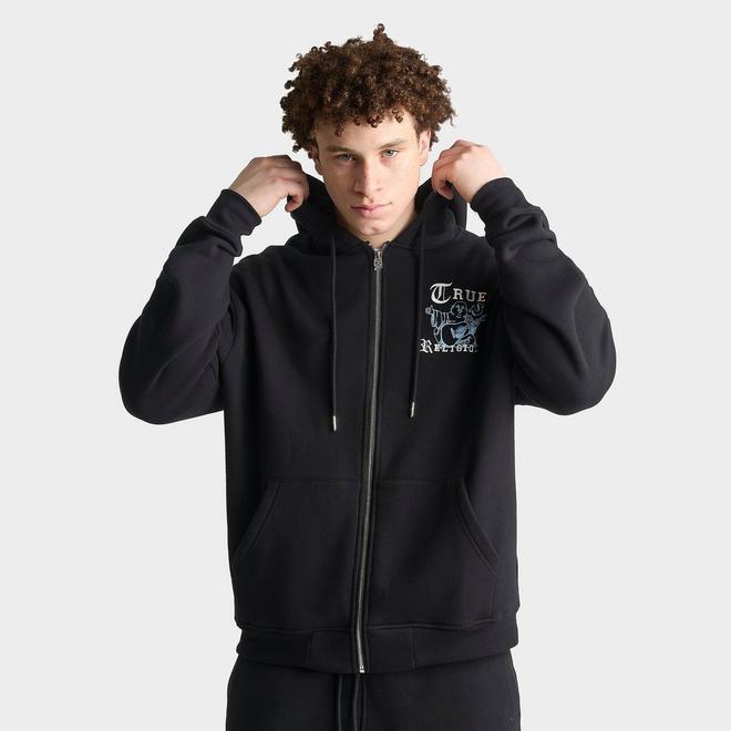 Men's True Religion Buddha Old English Logo Full-Zip Hoodie