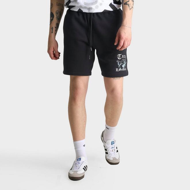 Men's True Religion Buddha Old English Logo Fleece Shorts