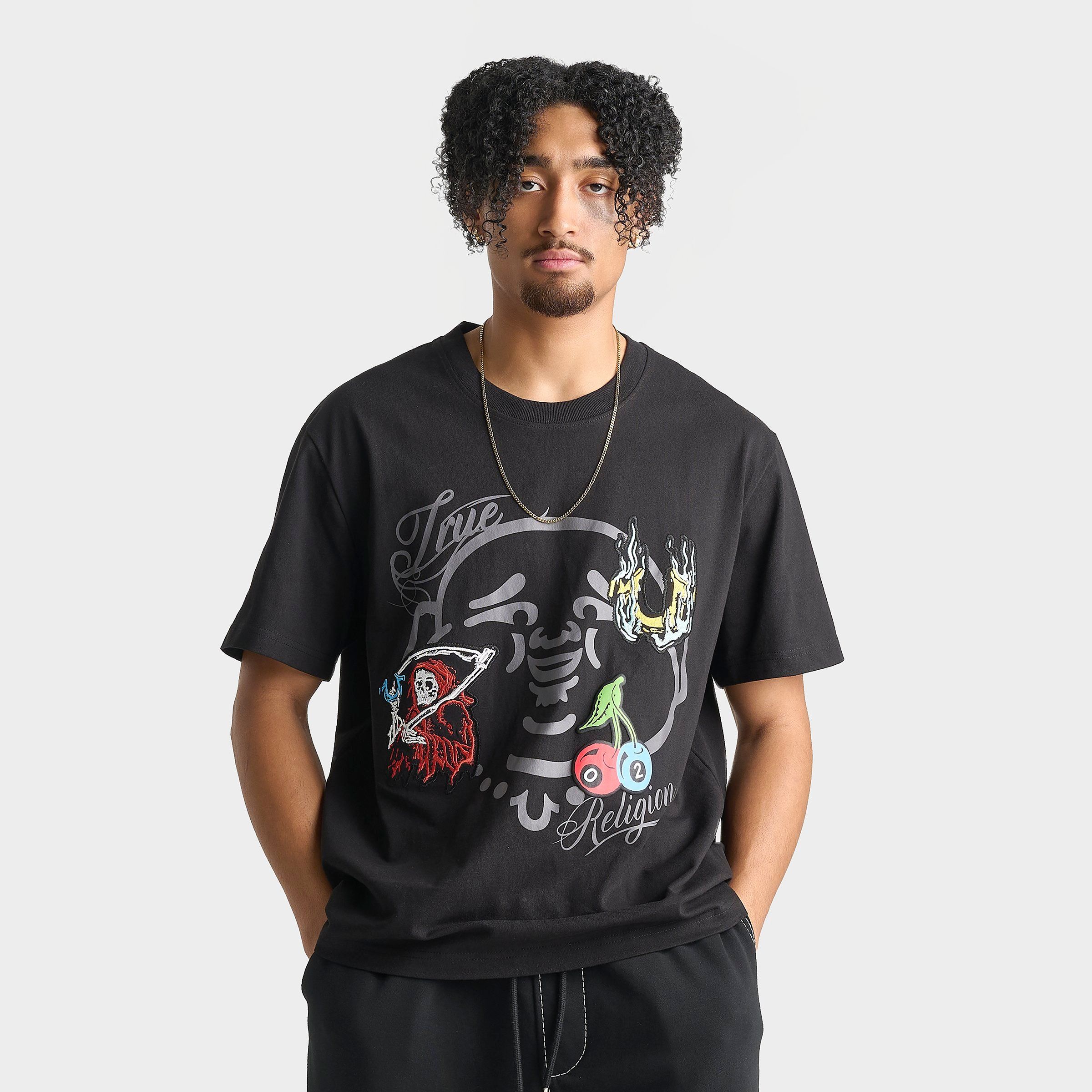 True Religion Men's Buddha Heavyweight Face T-Shirt