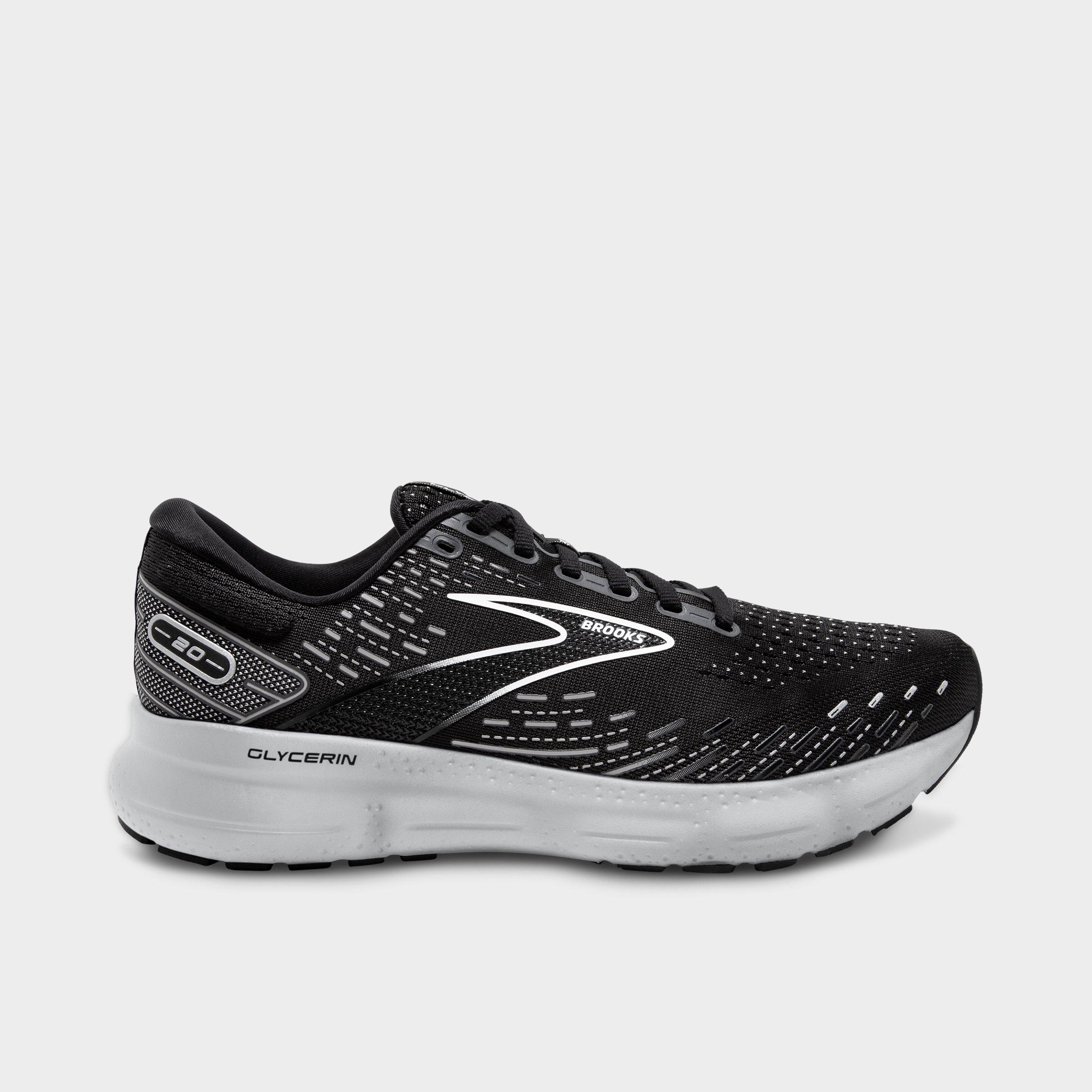 Brooks Glycerin 20 Running Shoe In Black/white/alloy