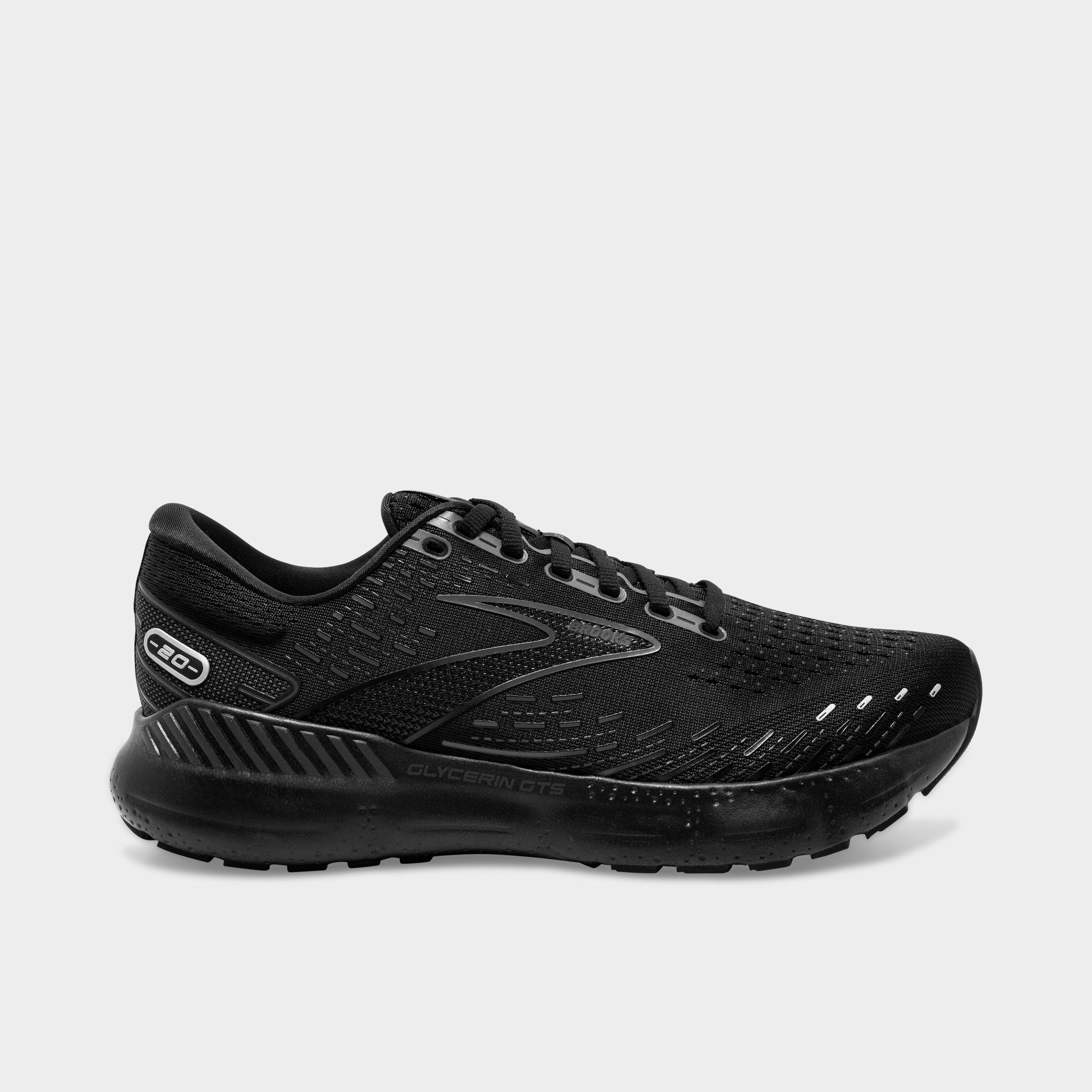 Brooks Glycerin Gts 20 Running Shoe In Black/black/ebony