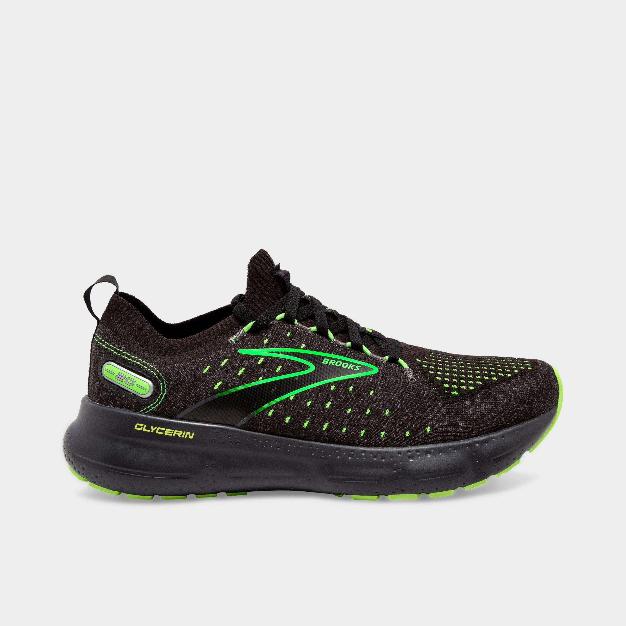 Brooks Mens  Glycerin Stealthfit 20 In Black/pearl/green Gecko