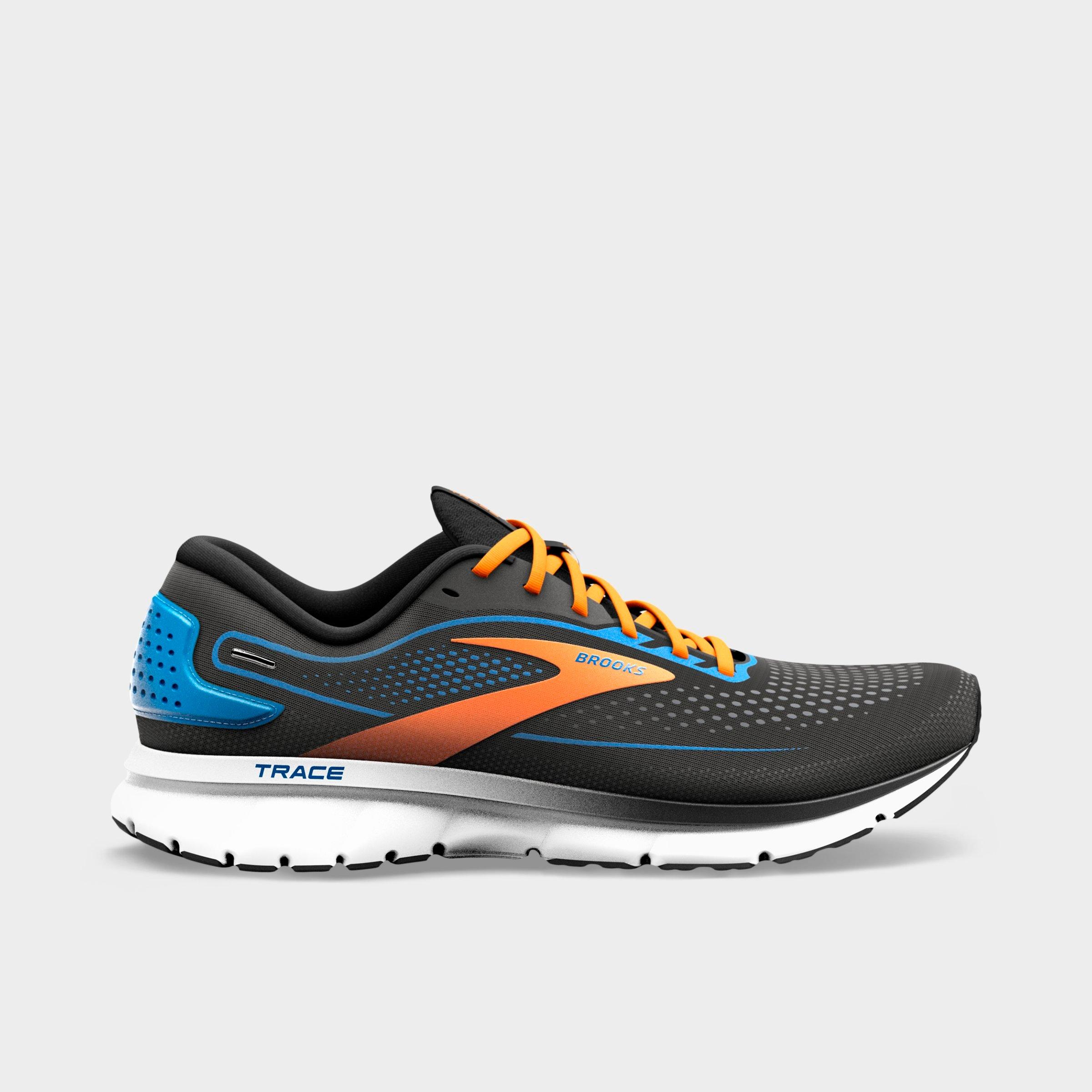 Brooks Men's Trace 2 Road Running Shoes In Black/classic Blue/orange