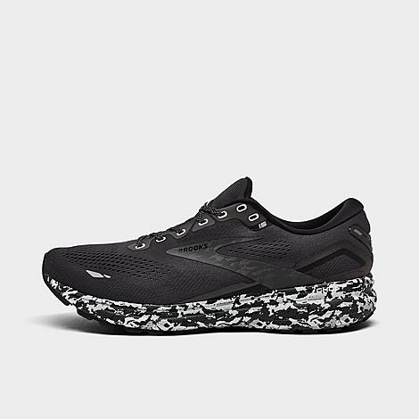 Brooks Men's Ghost 15 Running Sneakers From Finish Line In Ebony/black/oyster