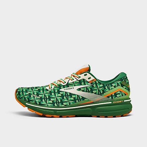Brooks Men's Ghost 15 Running Shoes In Green/white/orange