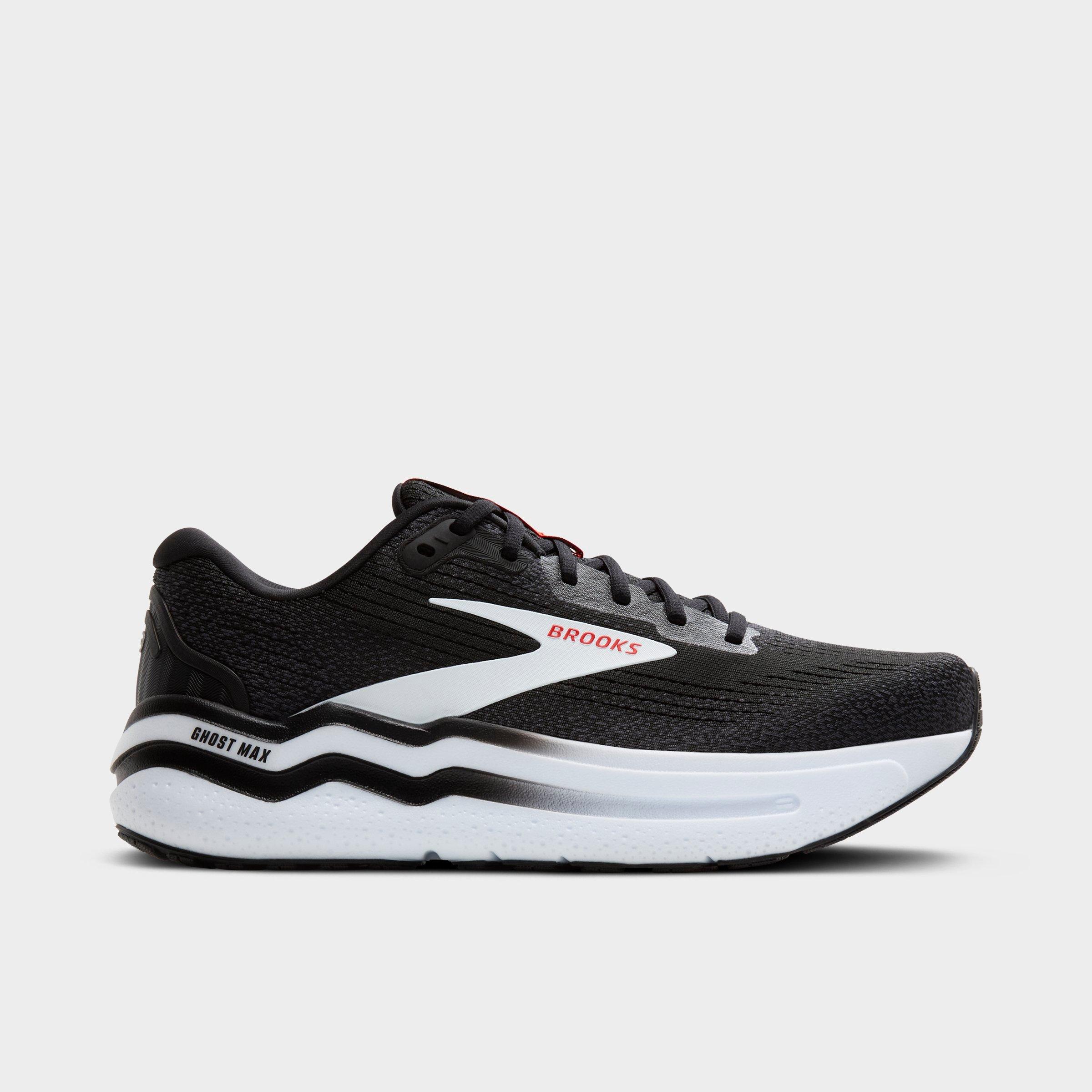 Brooks Men's Ghost Max 2 Running Shoes in Black/White/Fiery Red Size: 7.0