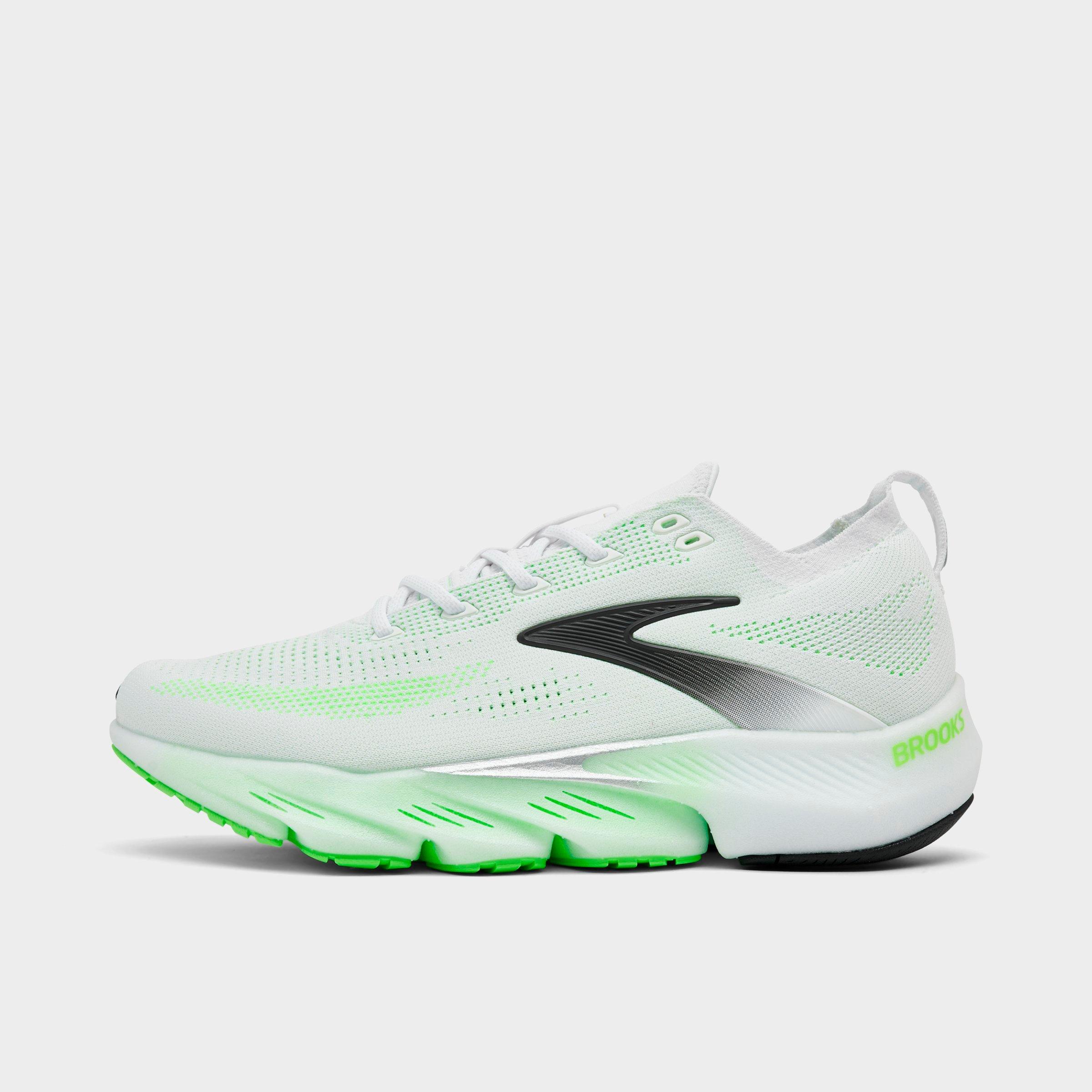 Brooks Men's Glycerin Flex Running Shoes in White/Green Gecko/Phantom Size: 12.0