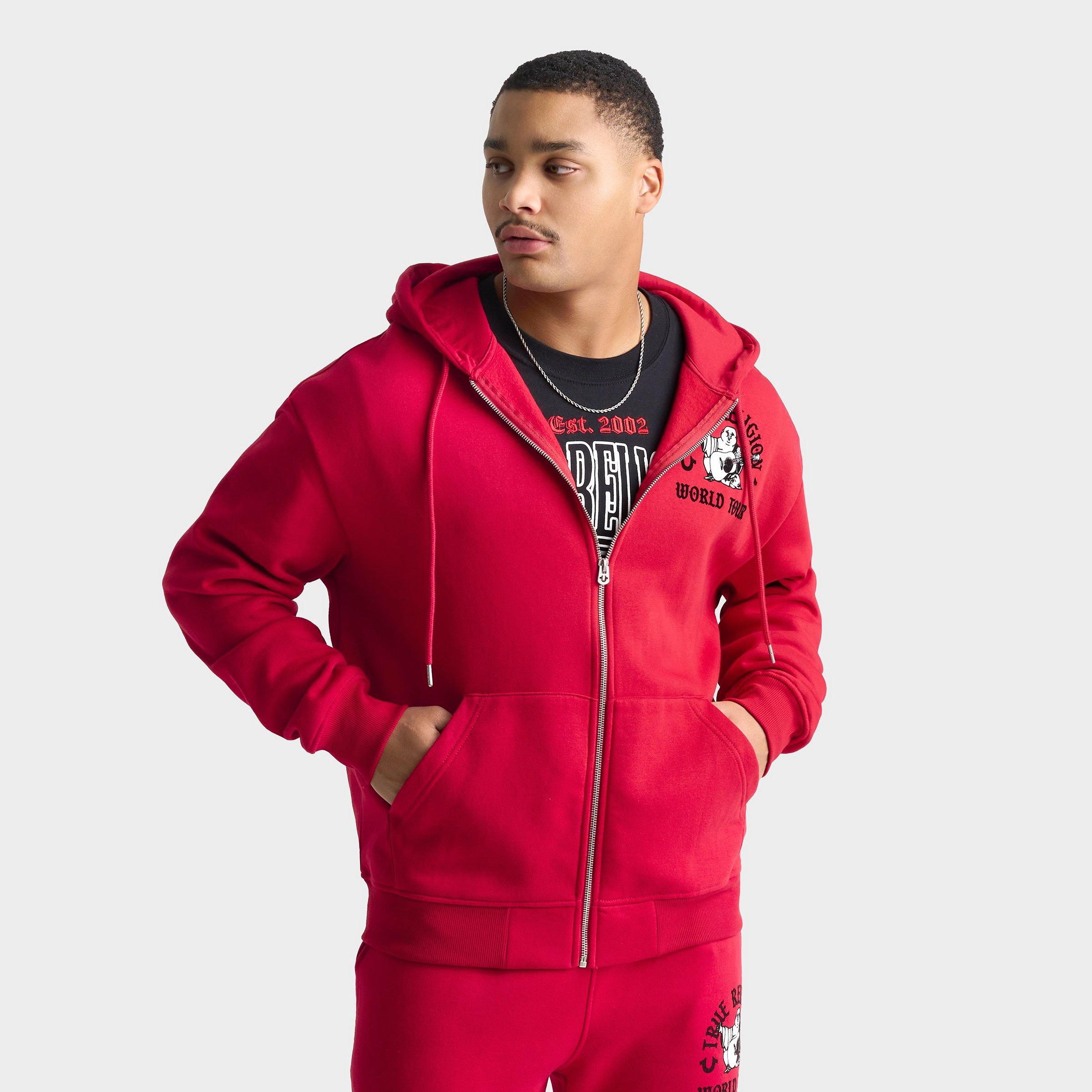 True Religion Men's Arch Buddha Fleece Full-Zip Hoodie