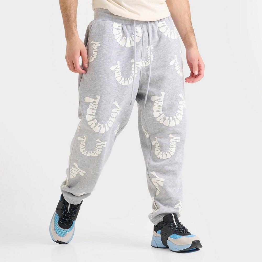 True Religion Warped Logo Fleece Jogger Pants