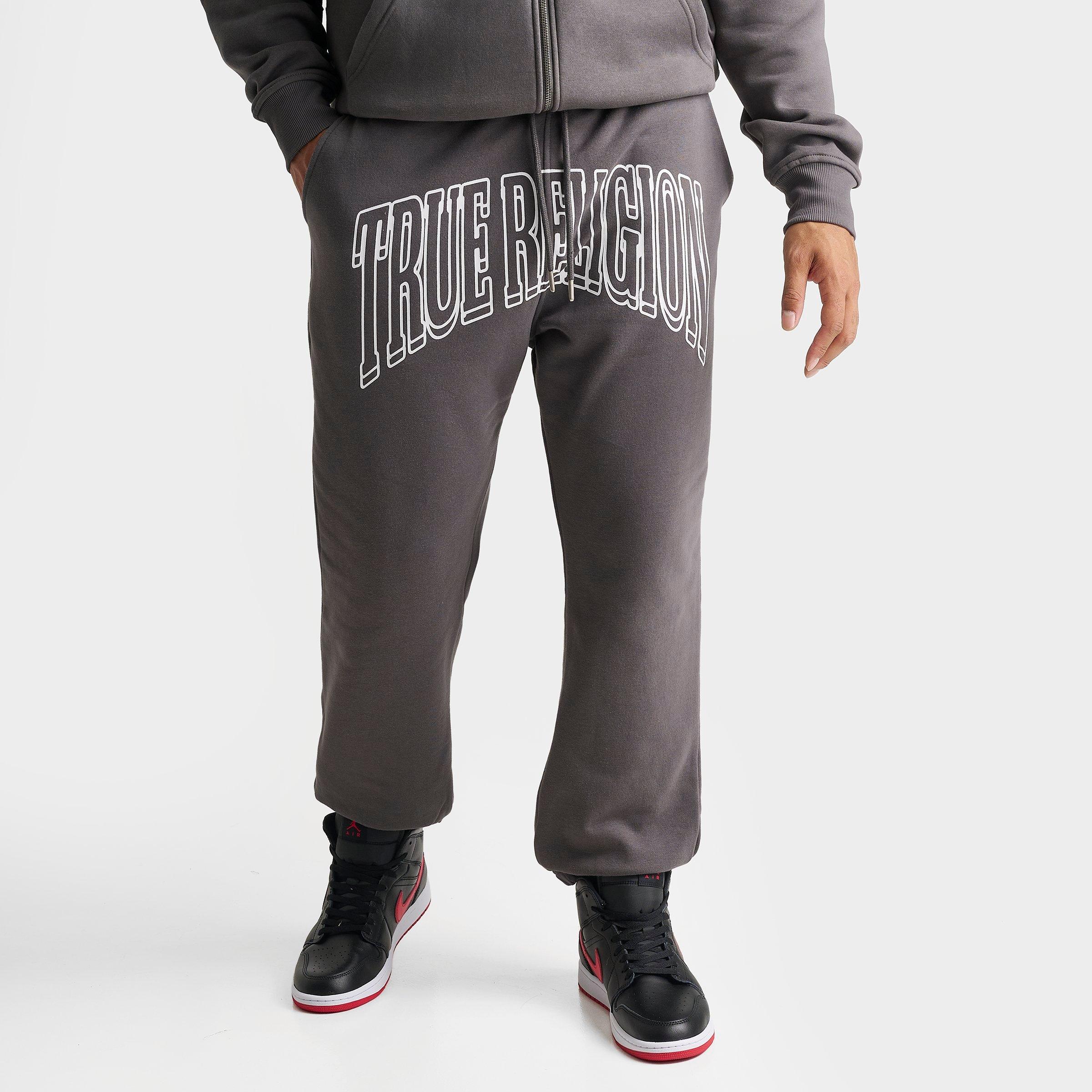 True Religion Men's Groovy Buddha Fleece Jogger Pants in Granite Grey Size: Small