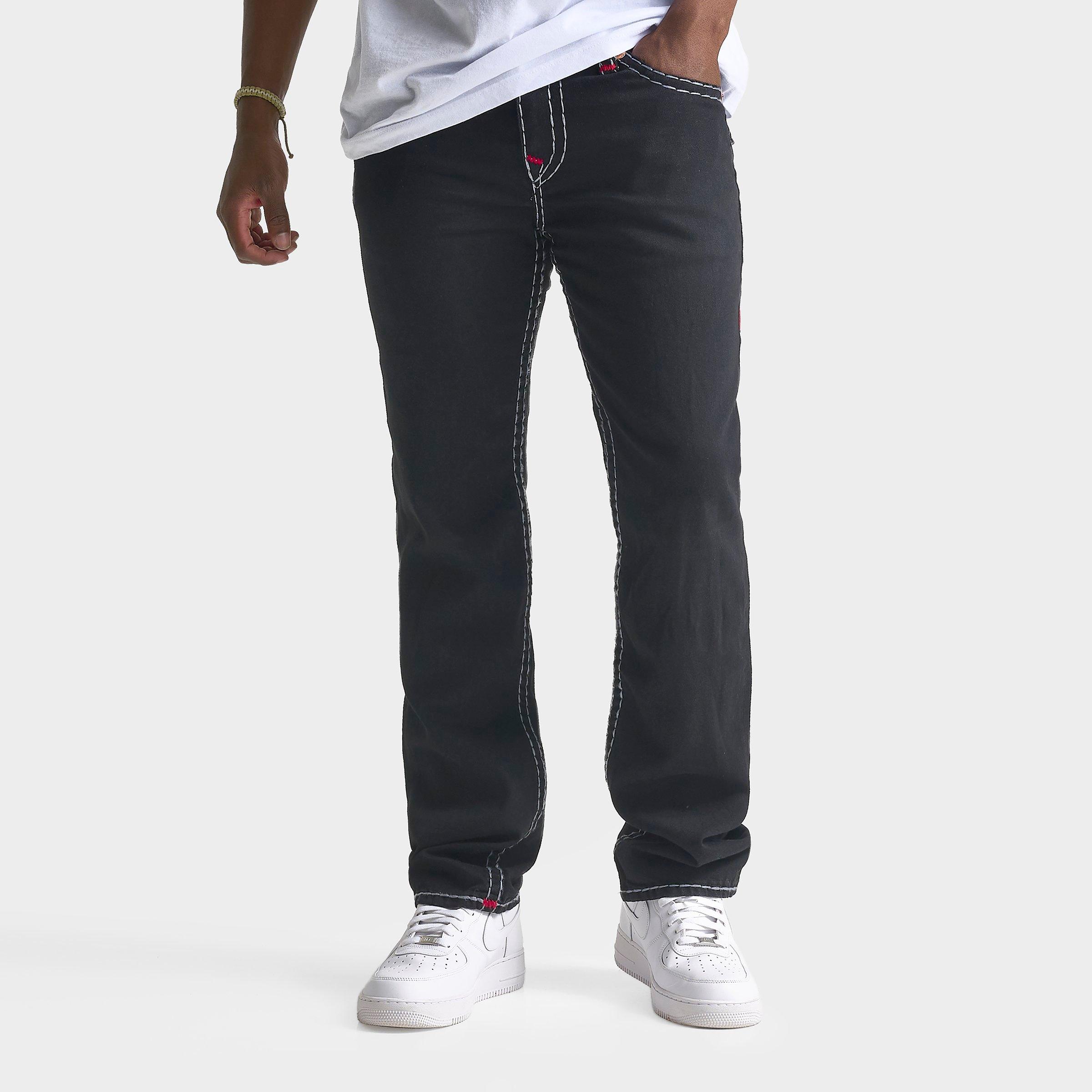 True Religion Men's Ricky Embroidered Super T Flap Straight Denim Jeans