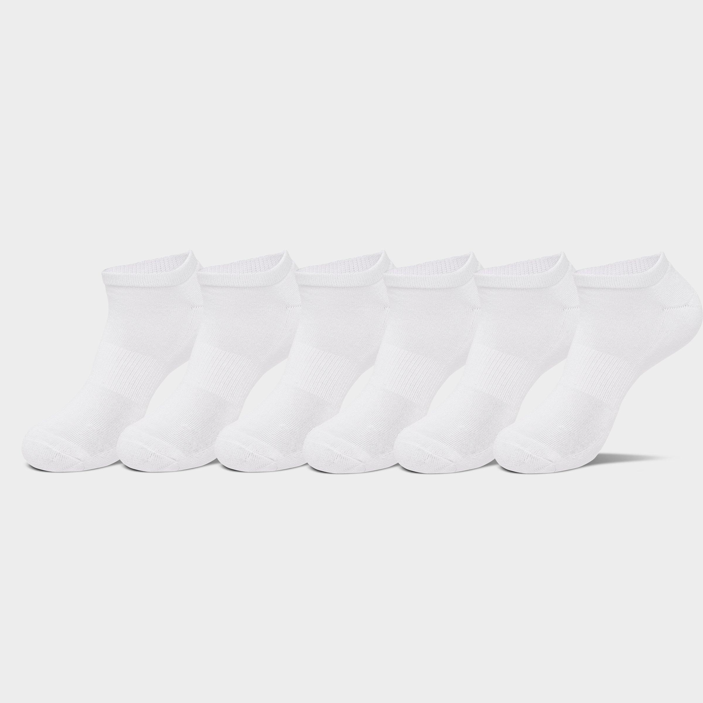 ForceField Men's Sonneti No-Show Socks (6-Pack) in White/Grey Size: Large