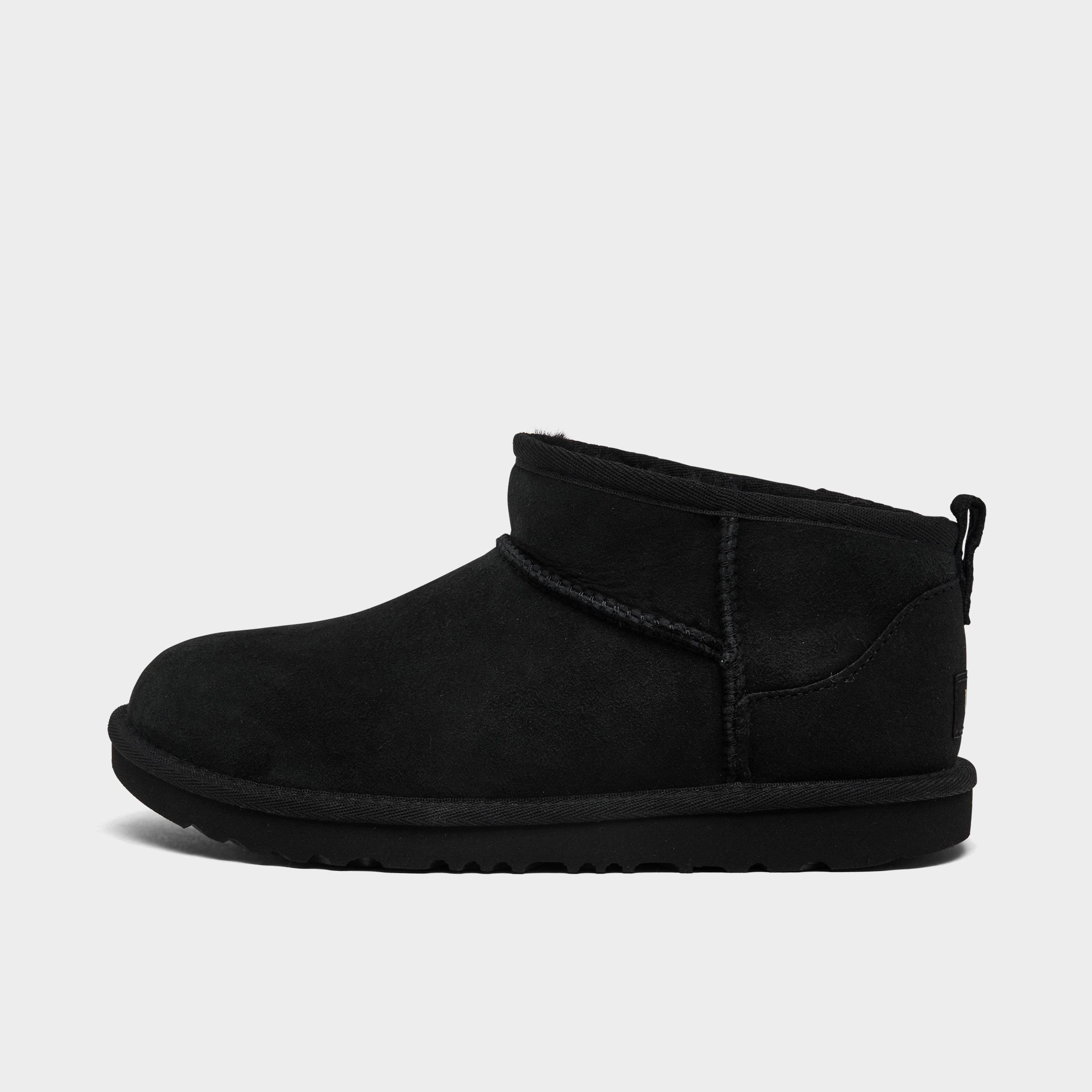 Ugg Kids' Classic Ultra Mini Boots (13C-6Y) in Black/Black Size 2.0 Suede/Wool