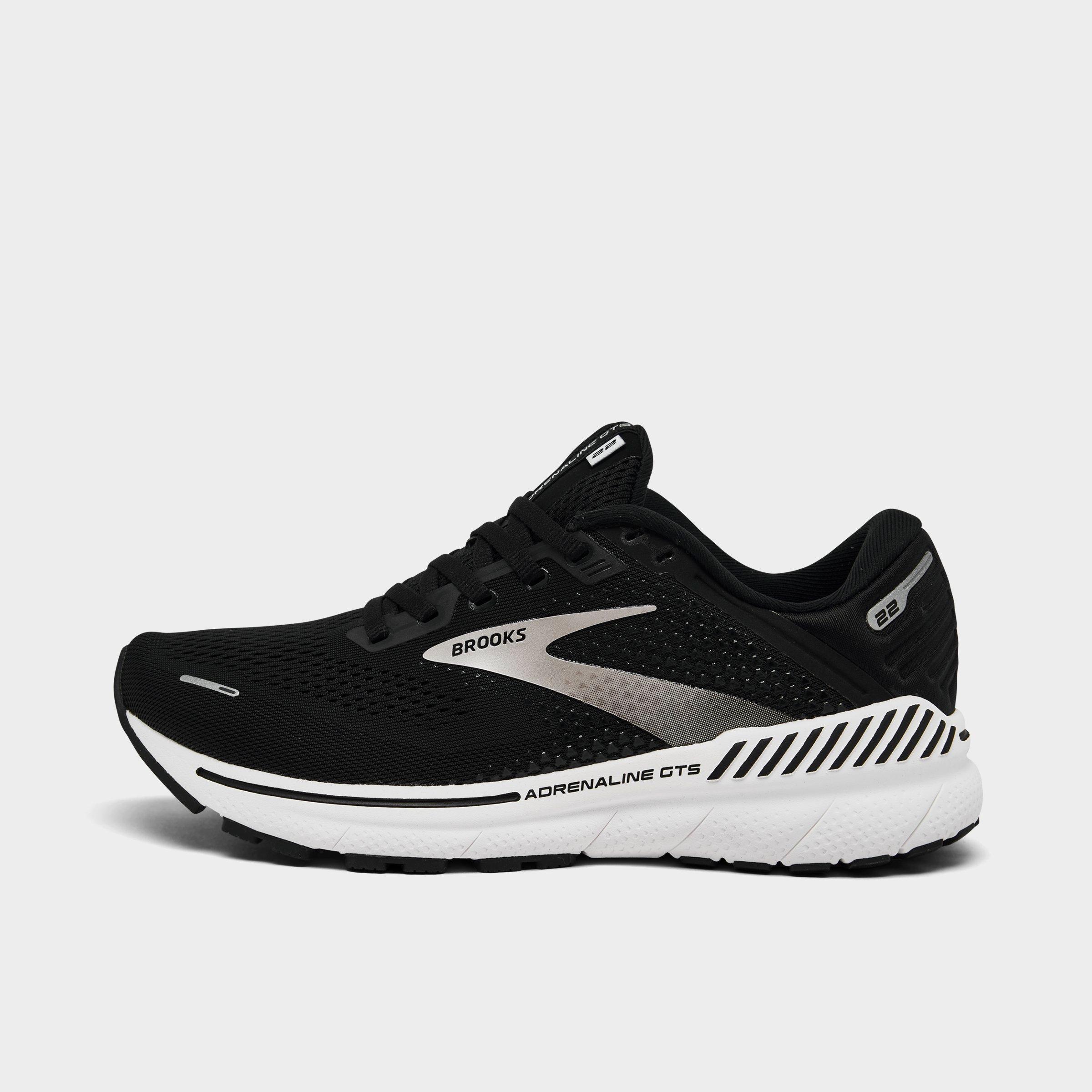 Brooks Women's Adrenaline Gts 22 Wide Width Running Sneakers From Finish Line In Black/silver/anthracite