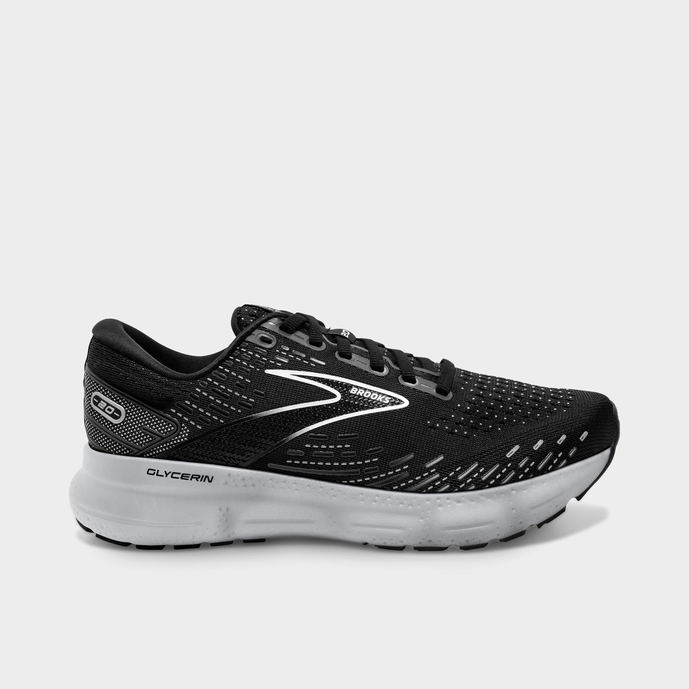 Brooks Women’s Glycerin 20 Running Shoes (Wide Width D) in Black/Black Size 9.5 Knit/Silk