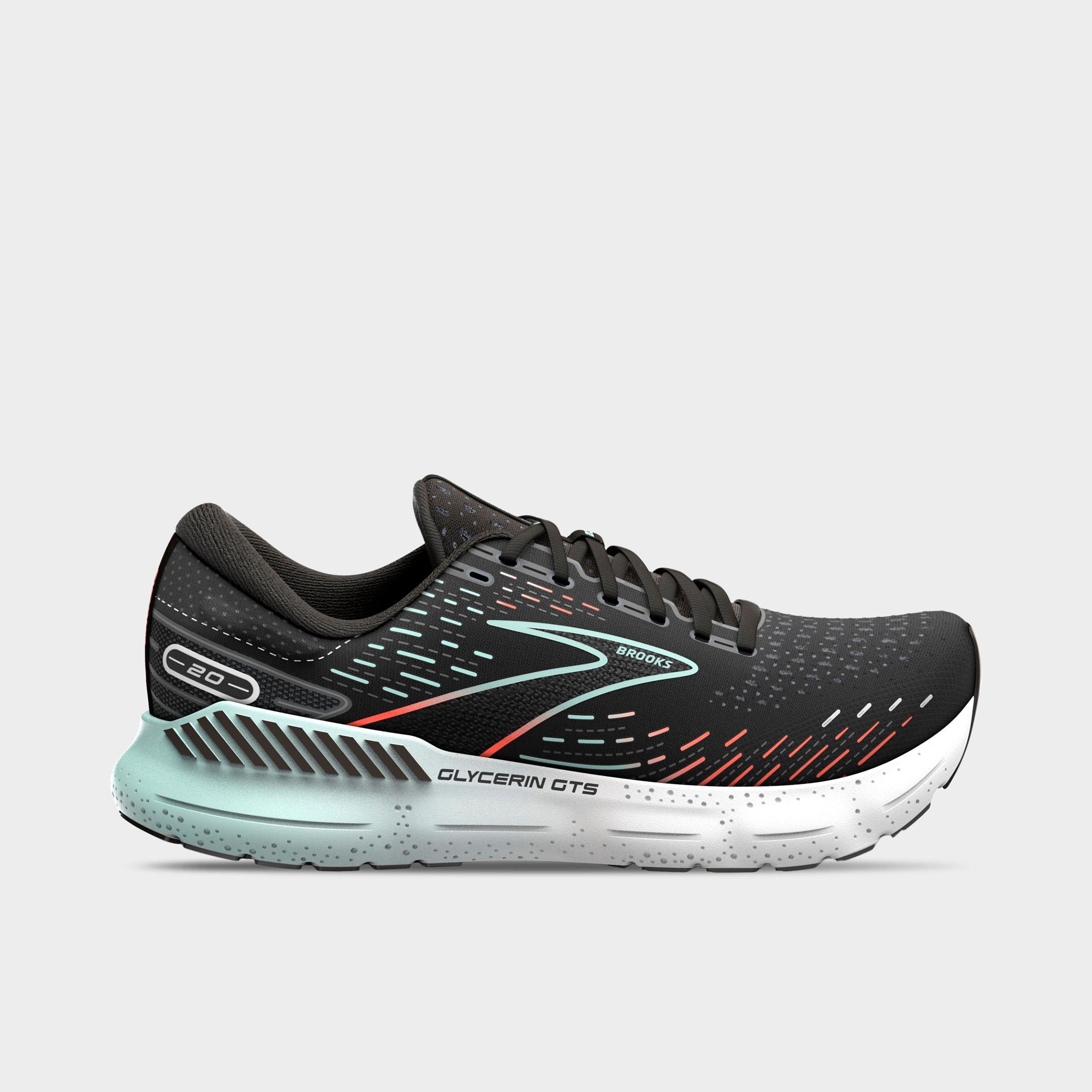 Brooks Glycern Gts 20 Running Shoe In Black/red/opal