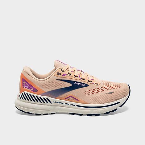 Shop Brooks Women's Adrenaline Gts 23 Running Shoes In Apricot/estate Blue/orchid