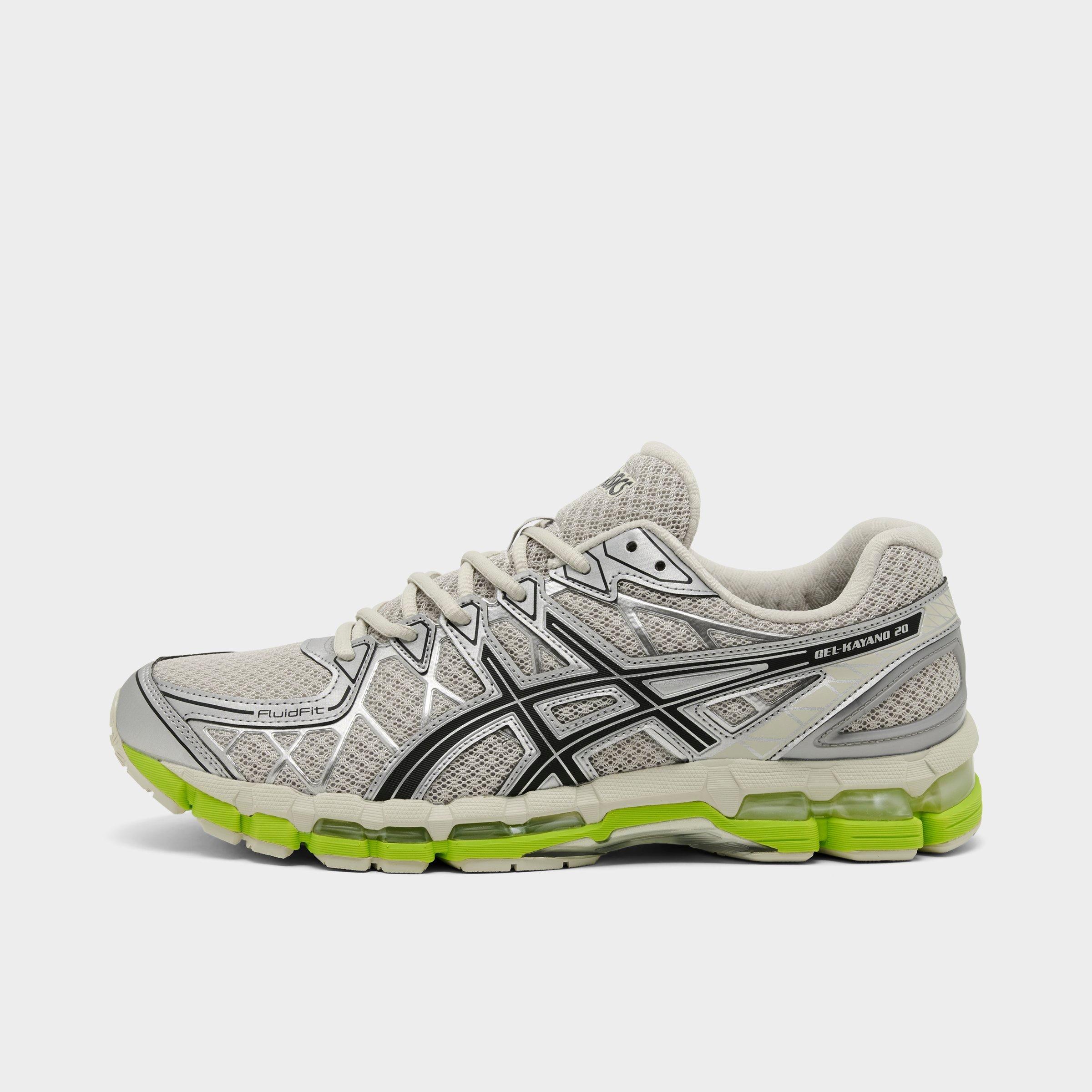 Men's ASICS GEL-Kayano 20 Casual Shoes in Smoke Grey/Black/Lime Zest Size: 12.0