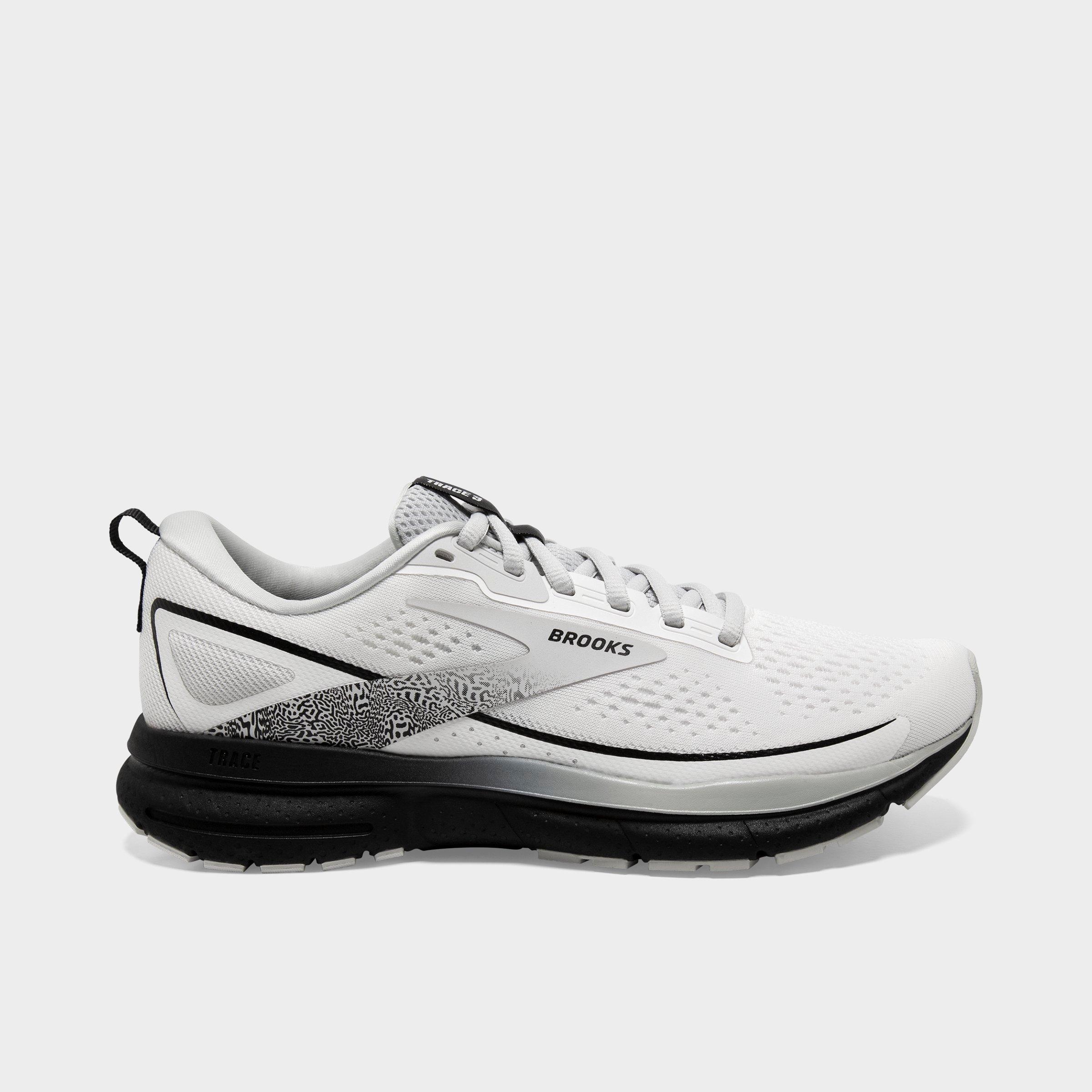 Shop Brooks Women's Trace 3 Road Running Shoes In White/oyster/black