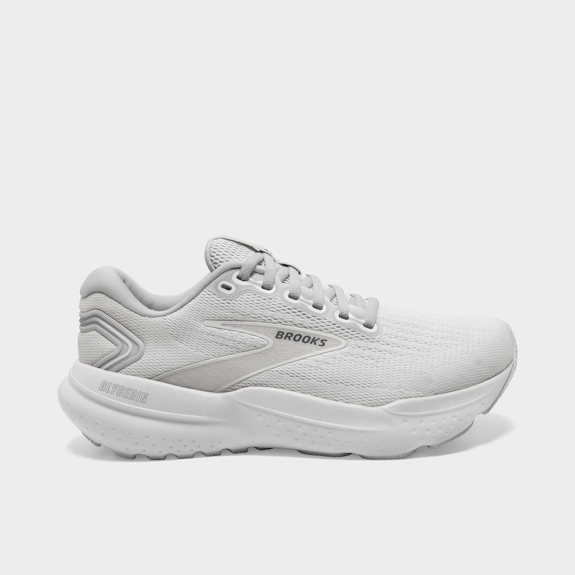 Shop Brooks Women's Glycerin 21 Running Shoes In White/white/grey