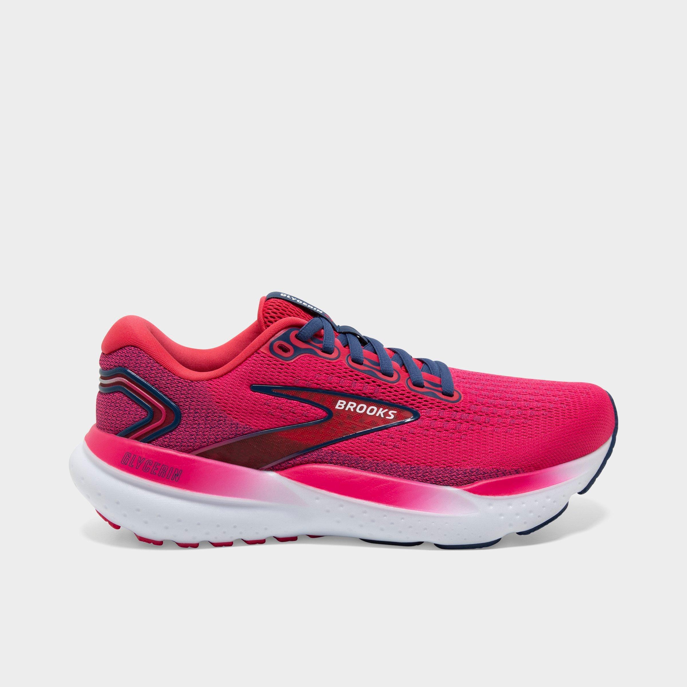 Shop Brooks Women's Glycerin 21 Running Shoes In Raspberry/estate Blue