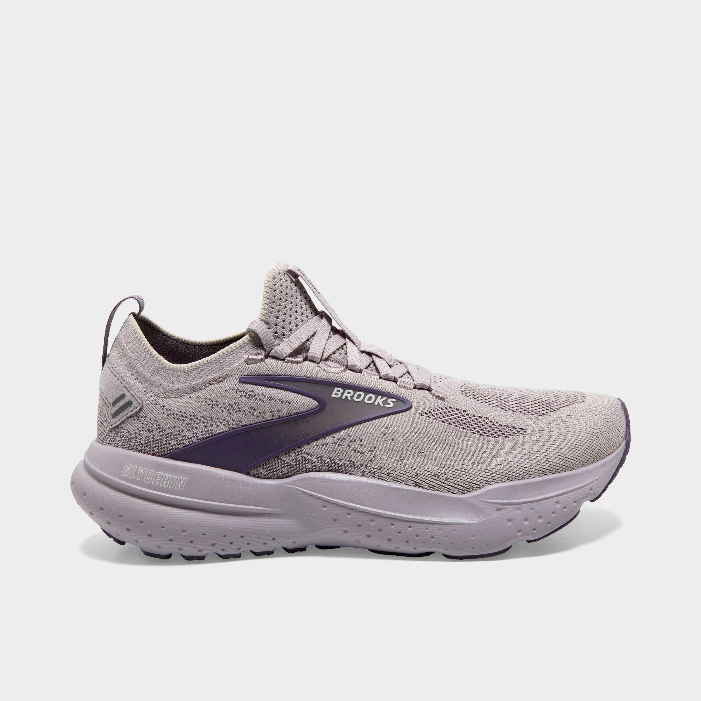 Shop Brooks Women's Glycerin Stealthfit 21 Running Shoes In Raindrops/purple Sage