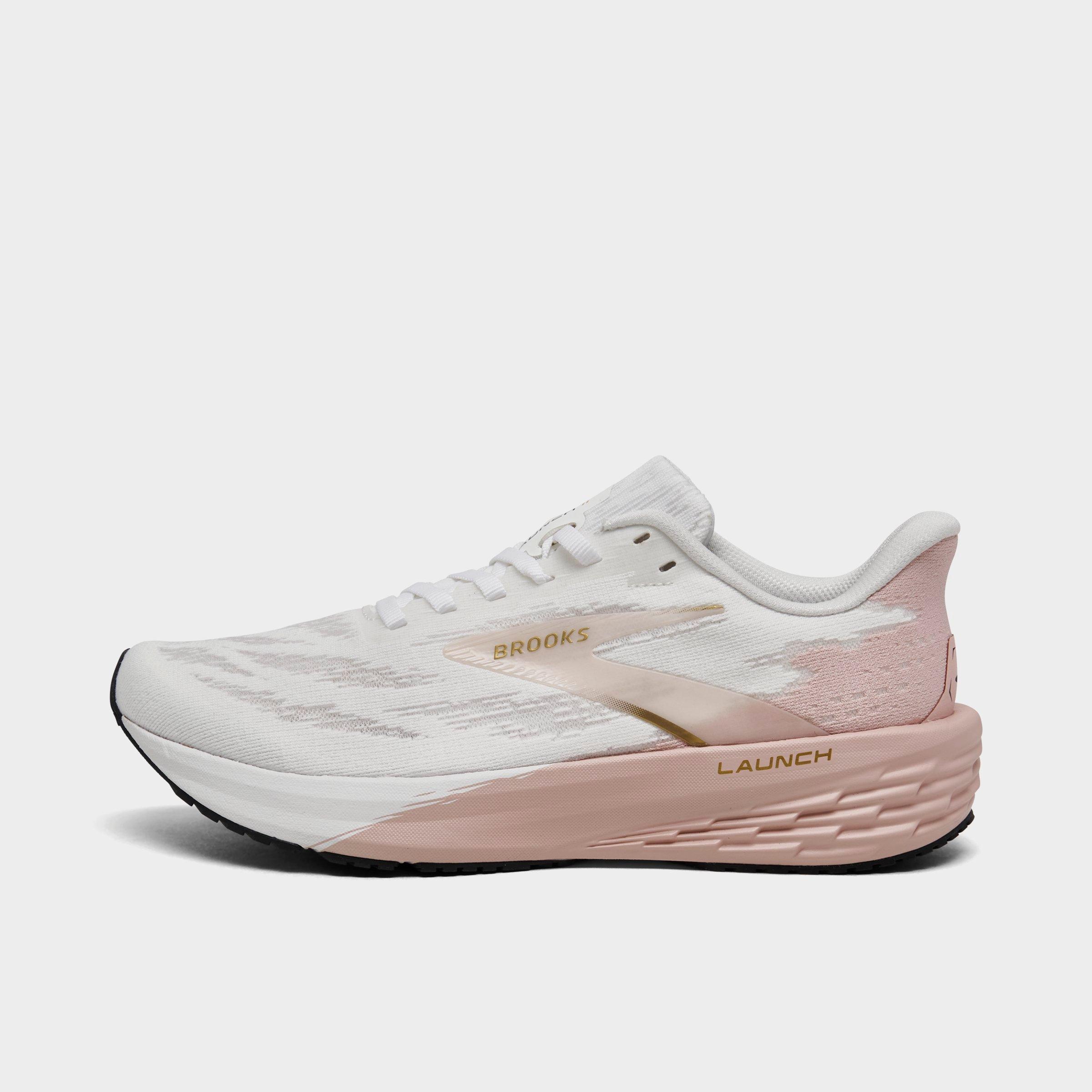 Brooks Women's Launch 11 Running Shoes in White/Gold/Pink Size: 11.5