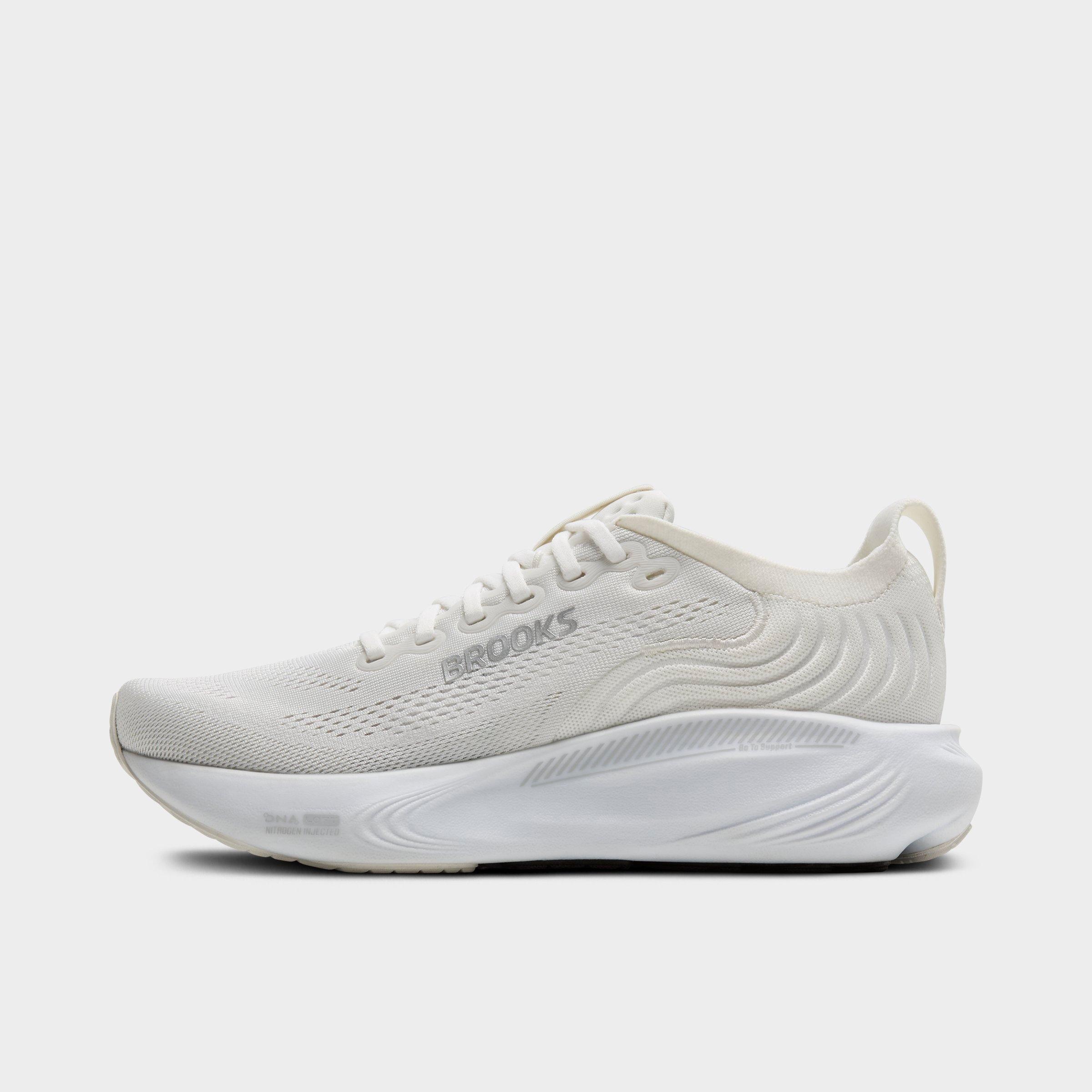Brooks Women's Adrenaline GTS 25 Running Shoes (Wide Width) in White/White/Silver Size: 6.5
