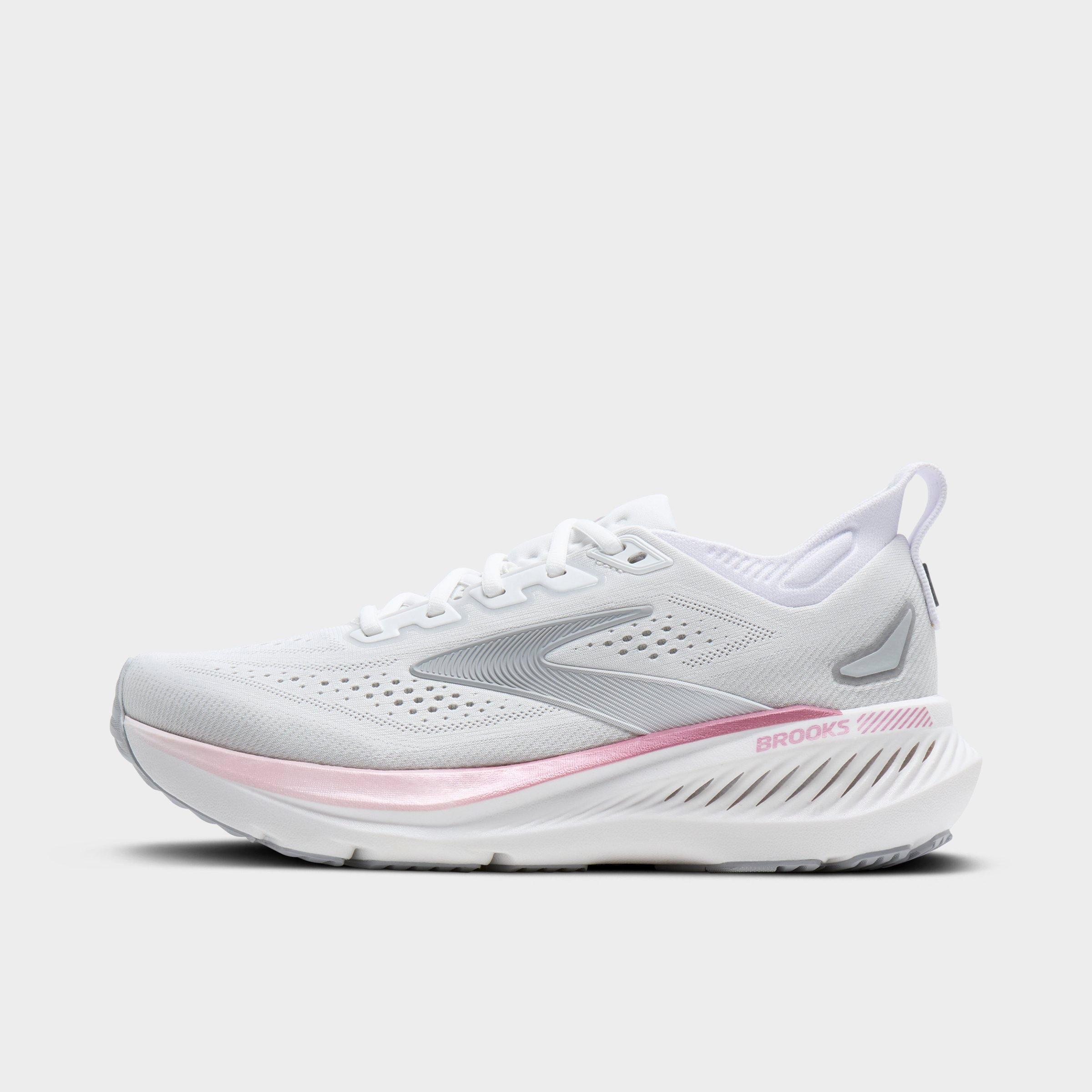 Brooks Women's Glycerin GTS 23 Running Shoes (Wide Width) in White/Harbor Mist/Metallic Size: 7.5