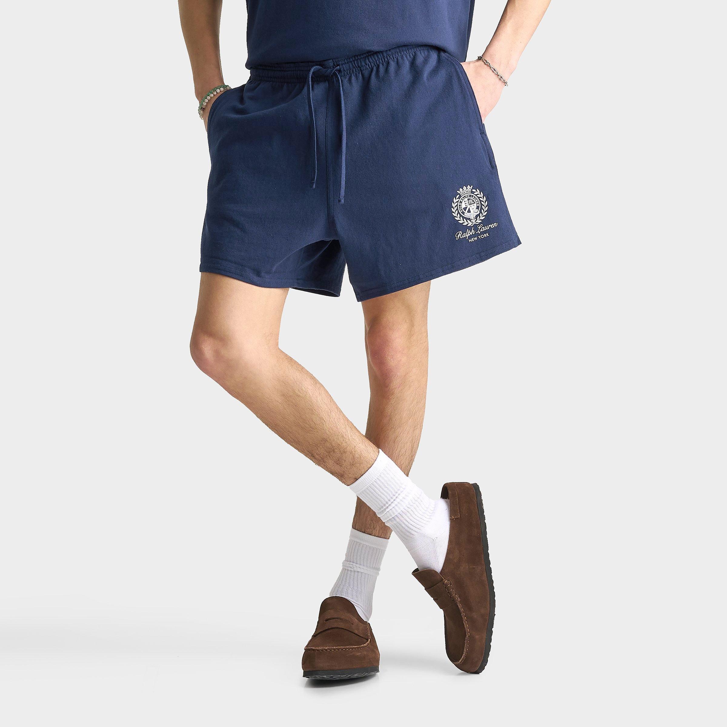Polo Ralph Lauren Men's Script Crest Logo 5" Jersey Shorts in Newport Navy Size: Small