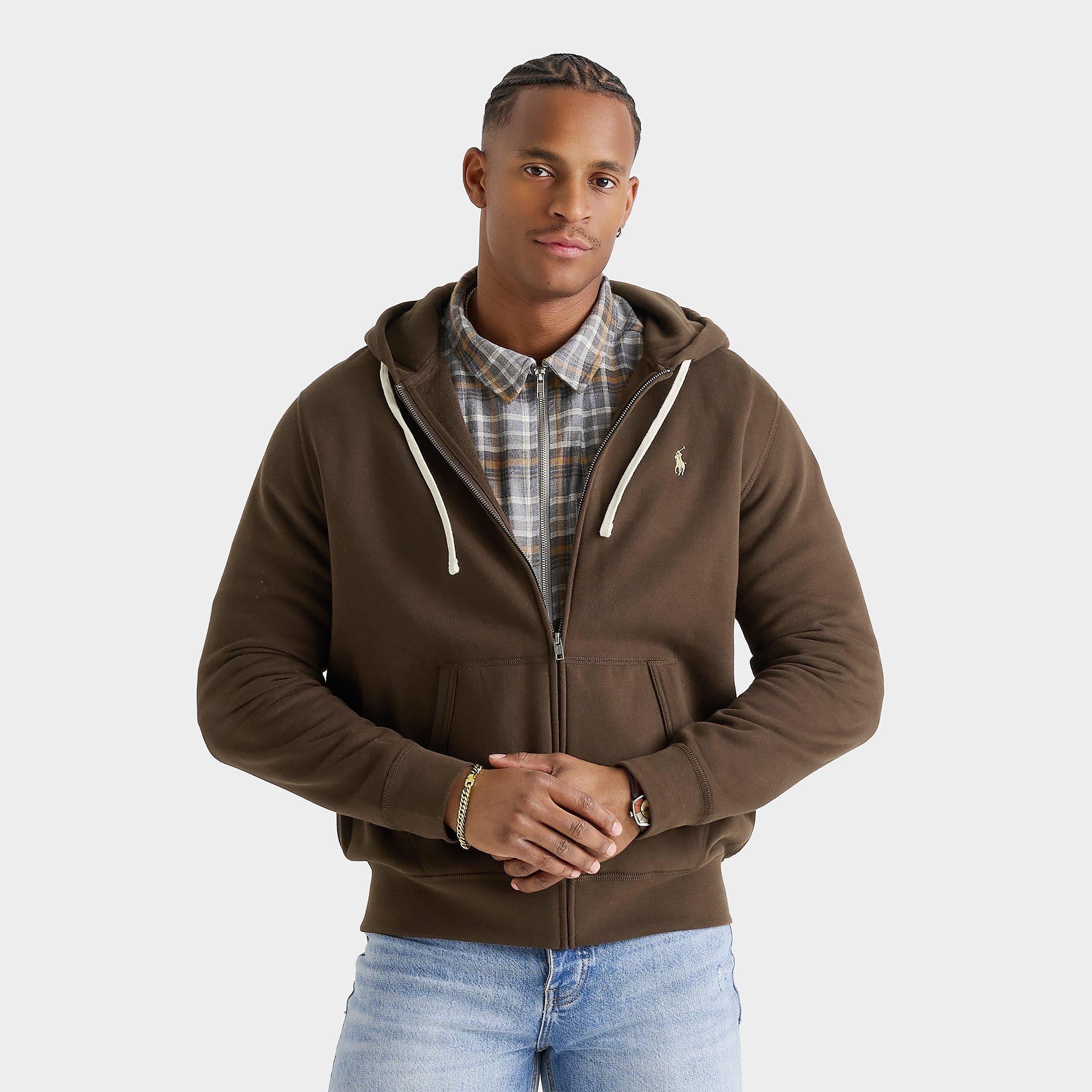 Polo Ralph Lauren Men's Double-knit Full-zip Hoodie In Brown
