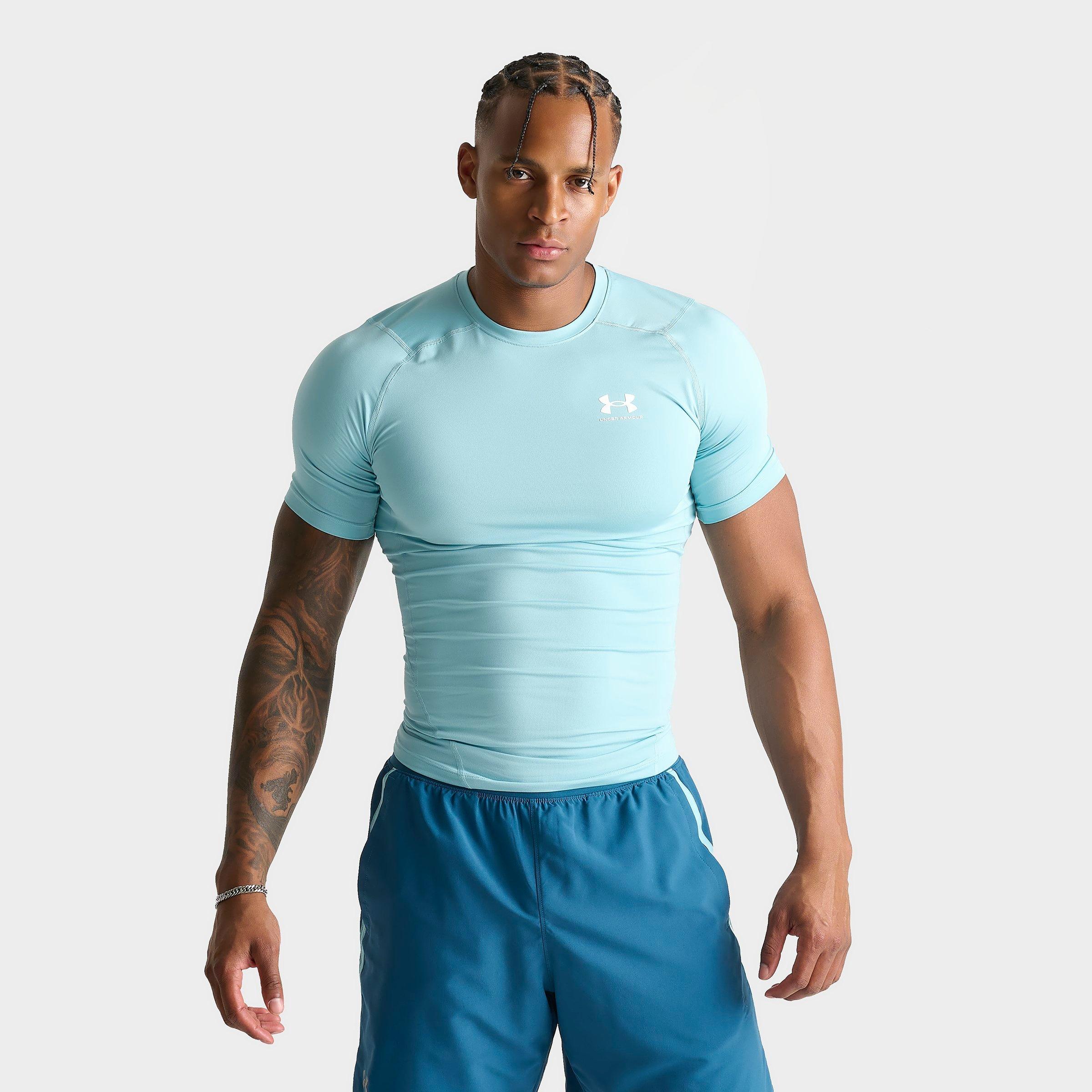 Under Armour Men's HeatGear Short-Sleeve Training Top in Blue Haze/White Size: Small