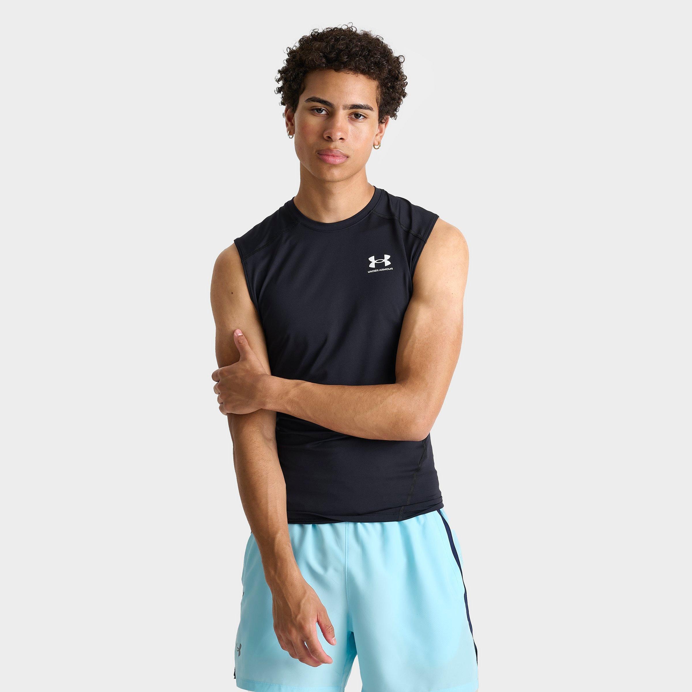 Under Armour Men's HeatGear Training Tank Top in Black/Black Size Medium Polyester