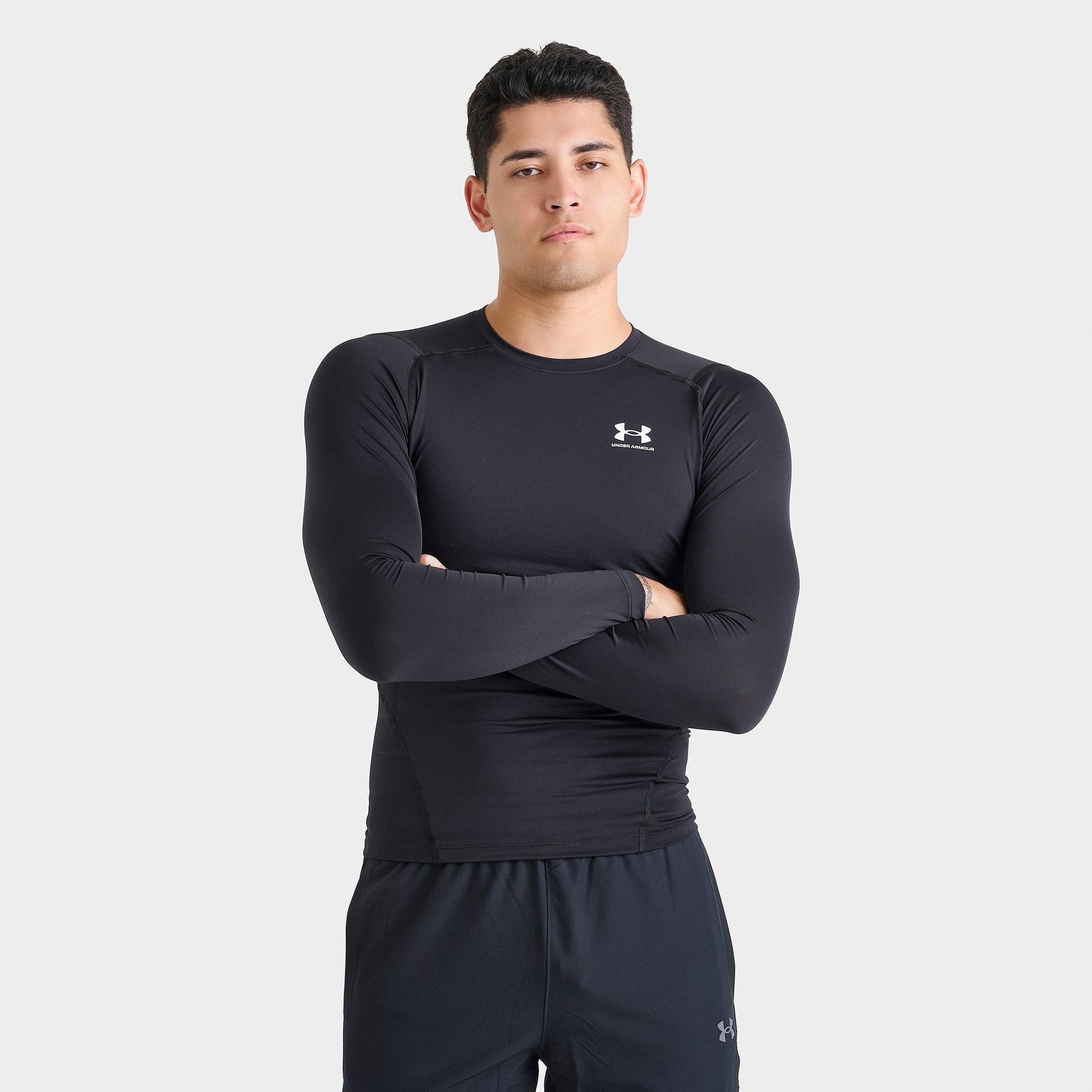 Under Armour Men's HeatGear® Long-Sleeve Training Top in Black/Black Size Large Polyester