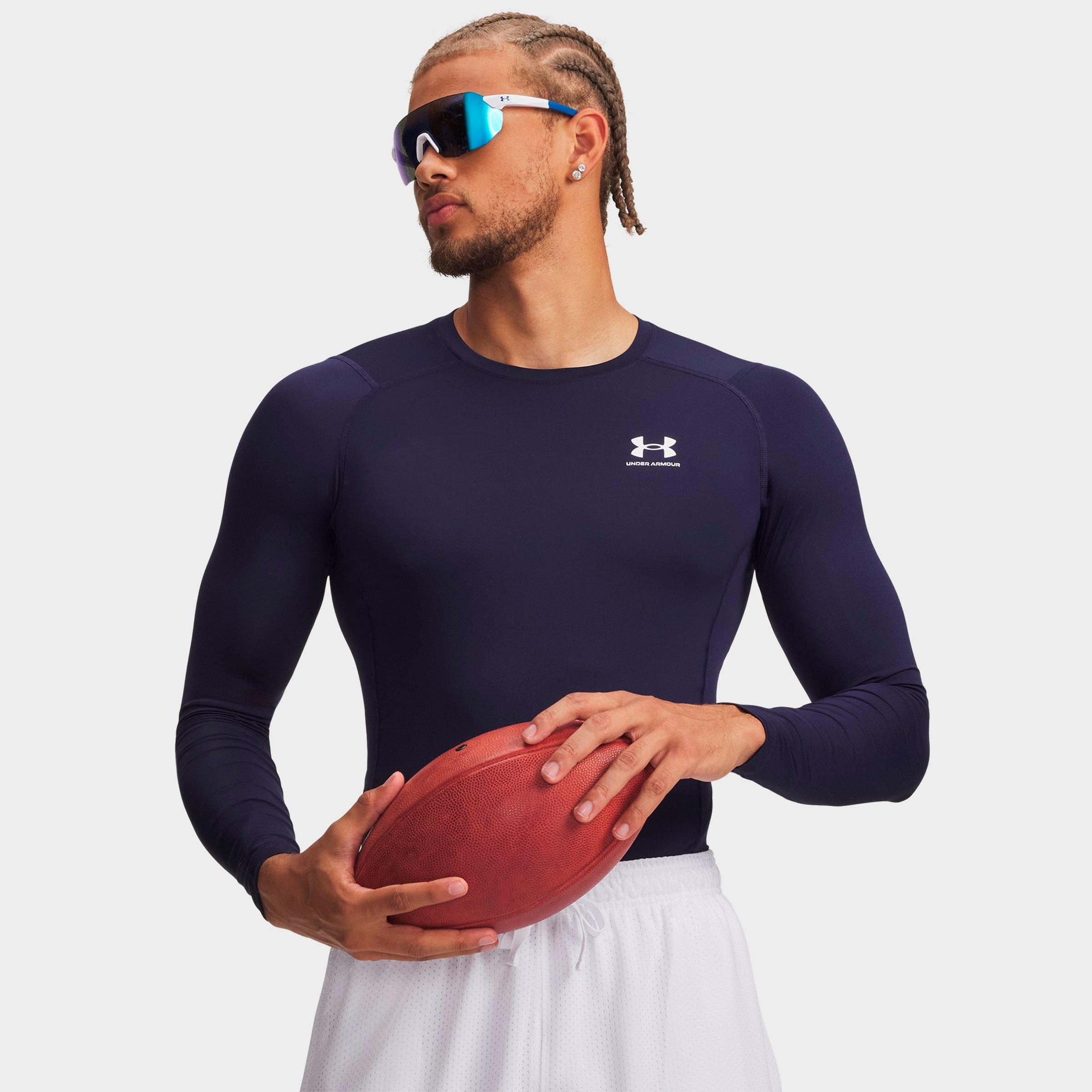 Under Armour Men's HeatGear Long-Sleeve Training Top in Midnight Navy/White Size: XS