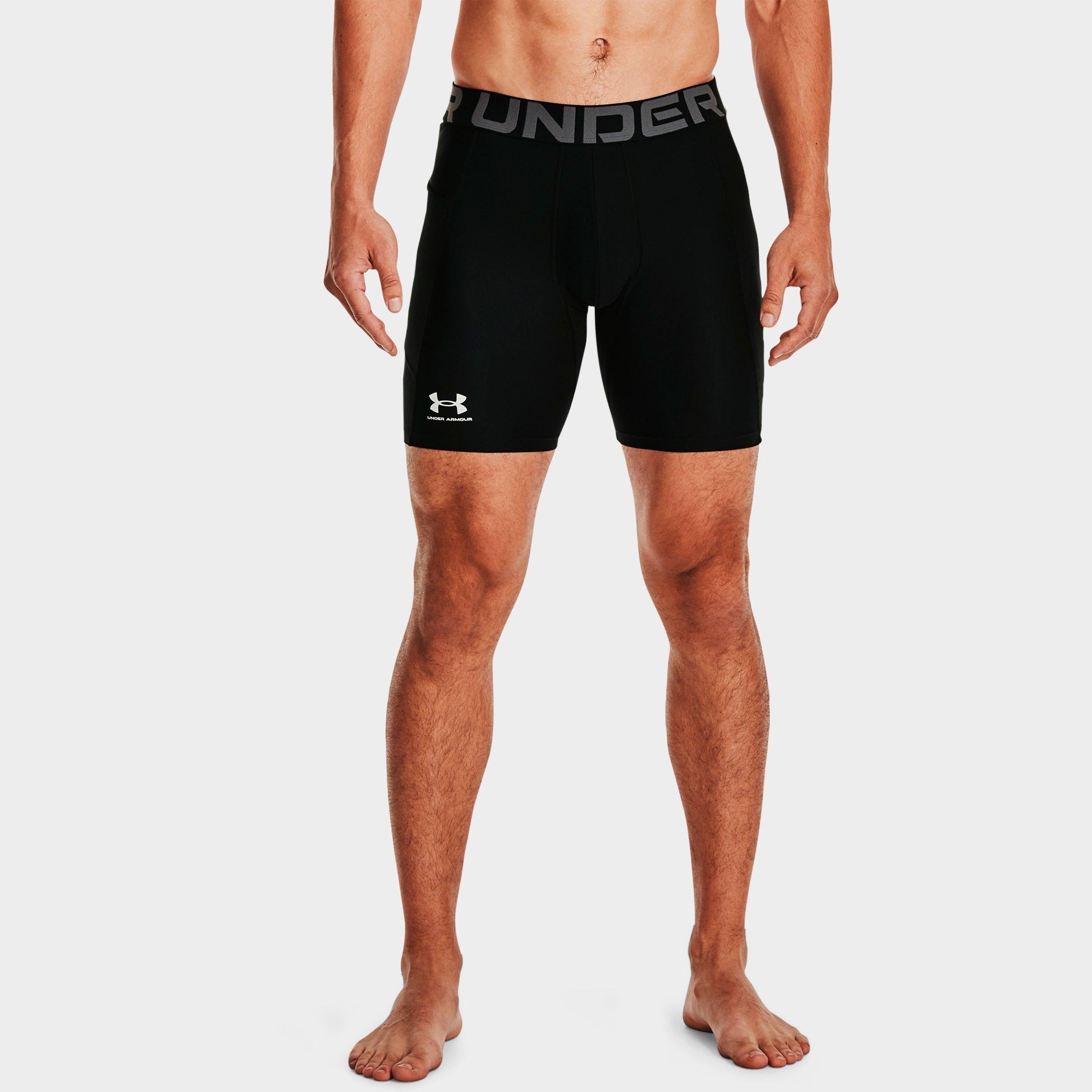 Under Armour Men's HeatGear 6" Compression Shorts in Black/White Size: XS