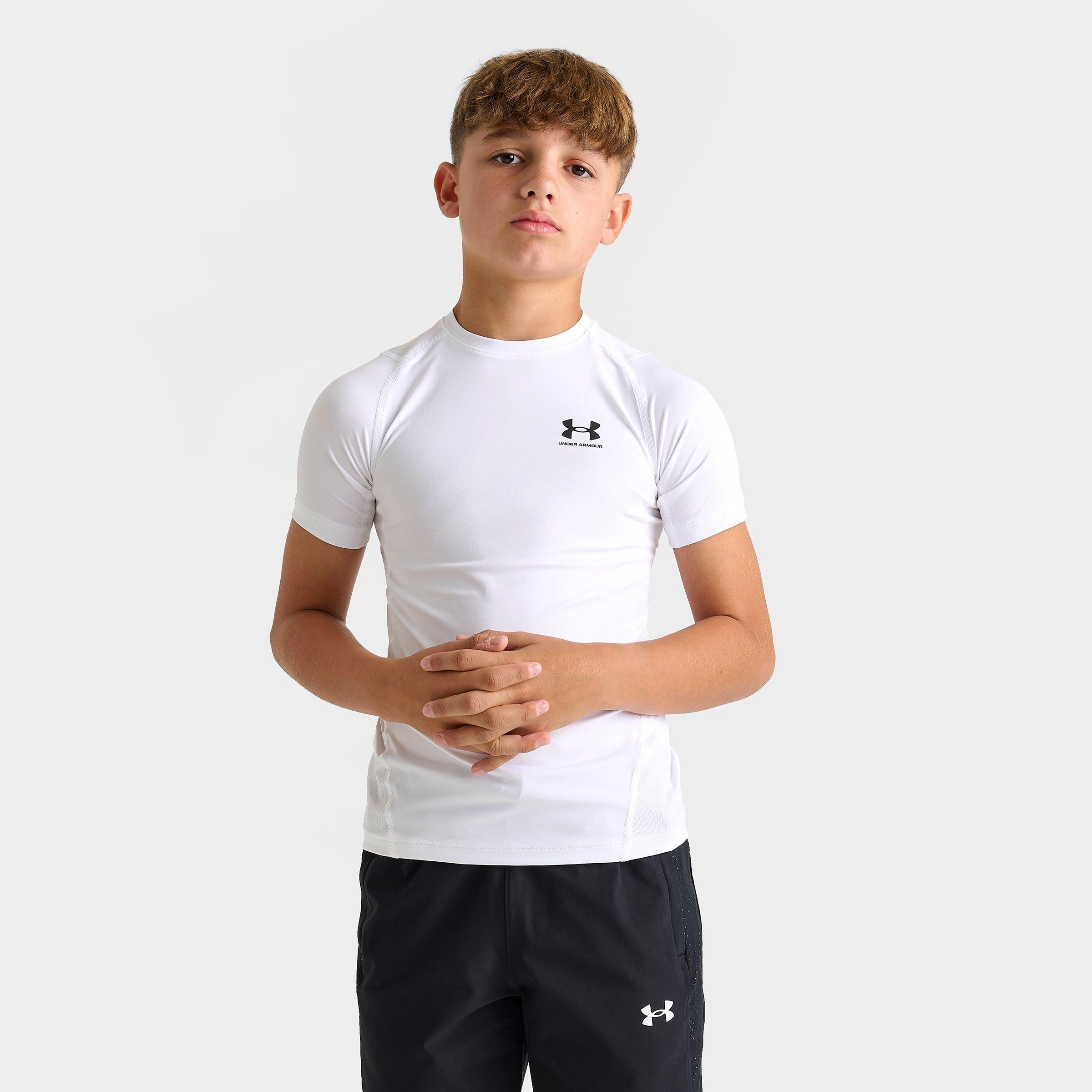 Under Armour Boys Big Kids HeatGear Armour T-Shirt in White Size: Small