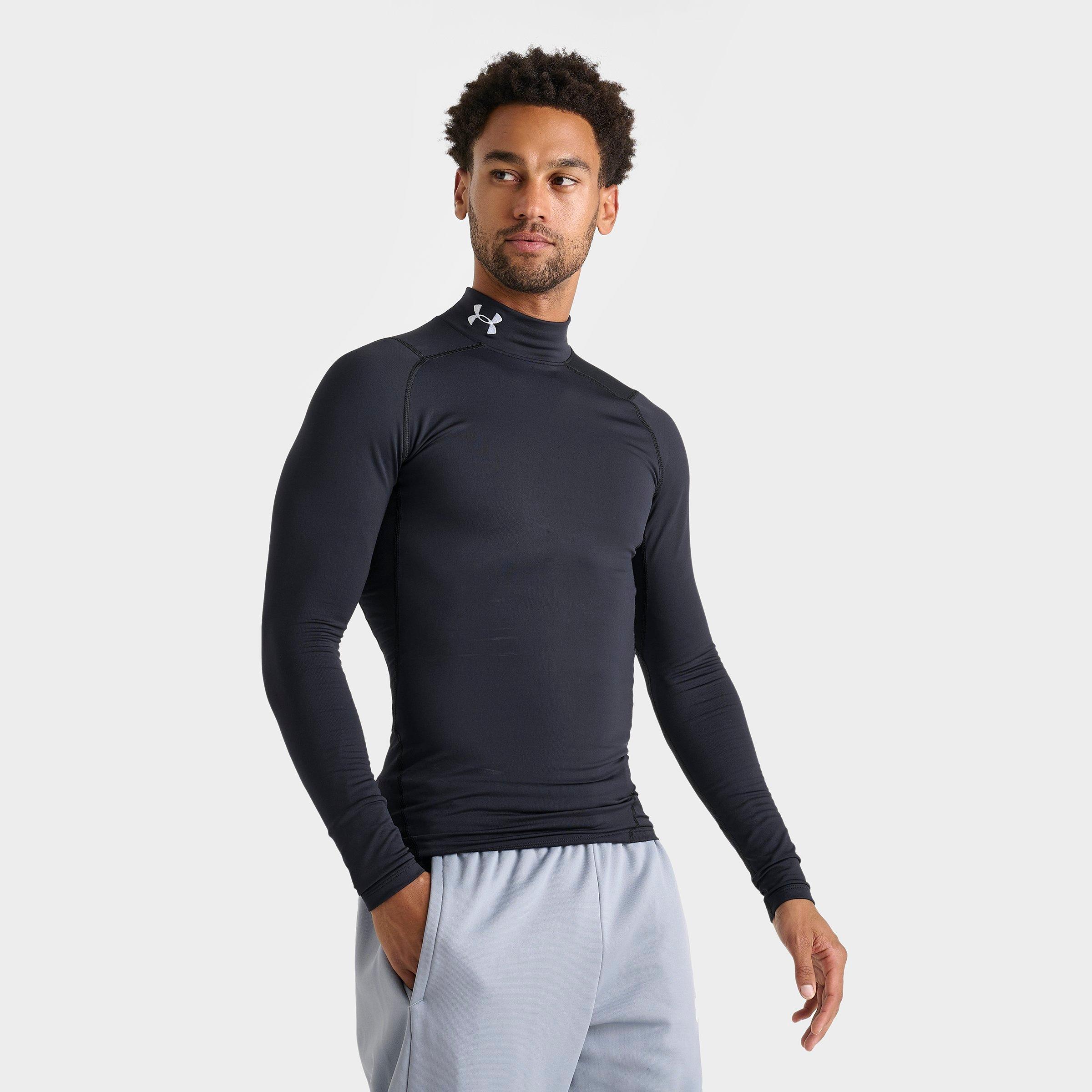 Under Armour Men's ColdGearÂ® Compression Mock Training Top in Black/Black Size Large Polyester