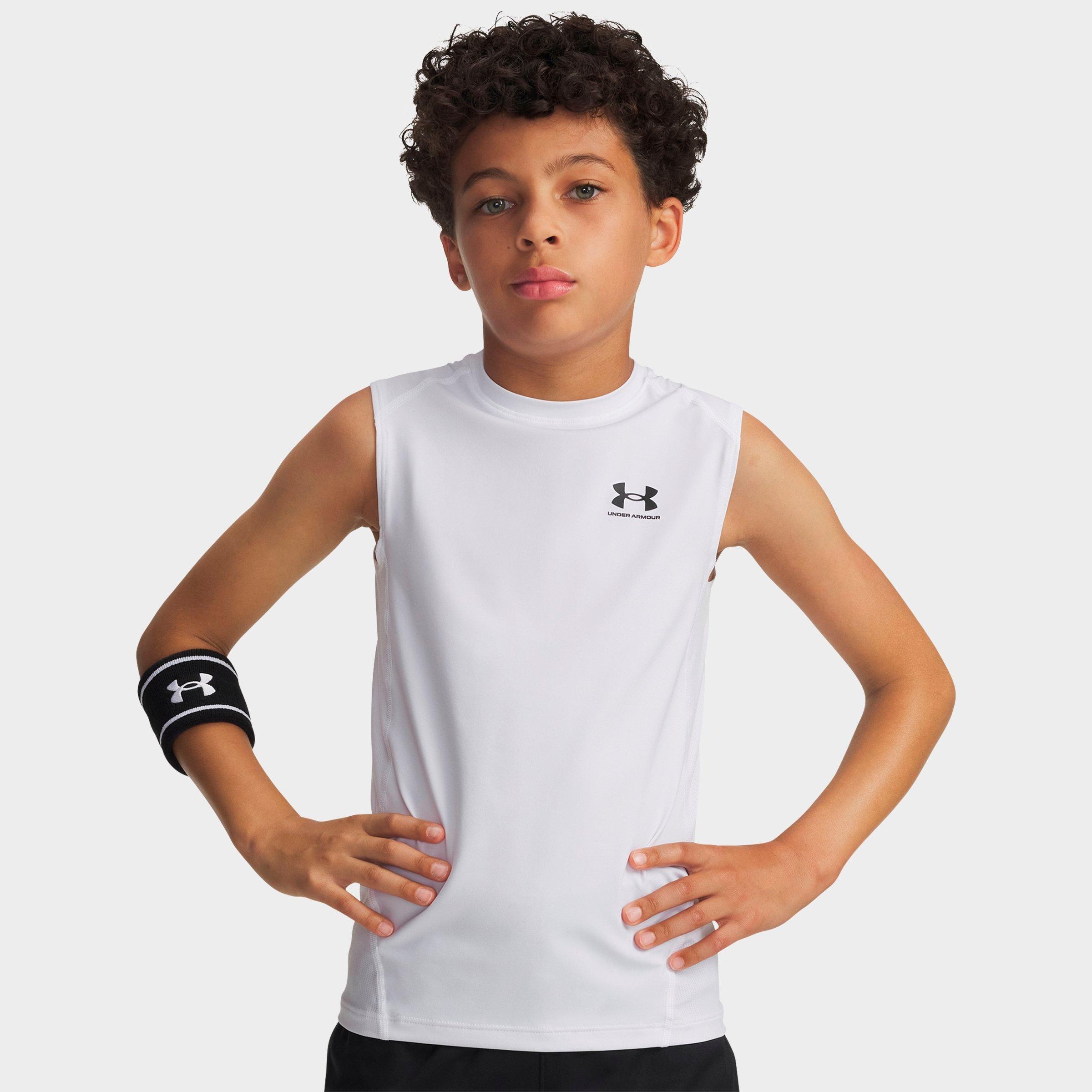 Under Armour Boys Big Kids Heatgear Sleeveless Shirt In White