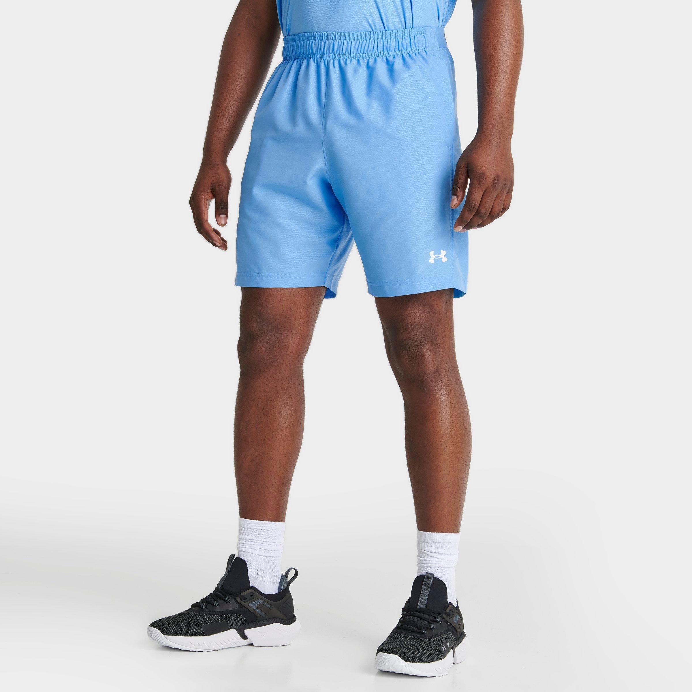 Under Armour Men's Woven Halfback Emboss Training Shorts In Blue/white