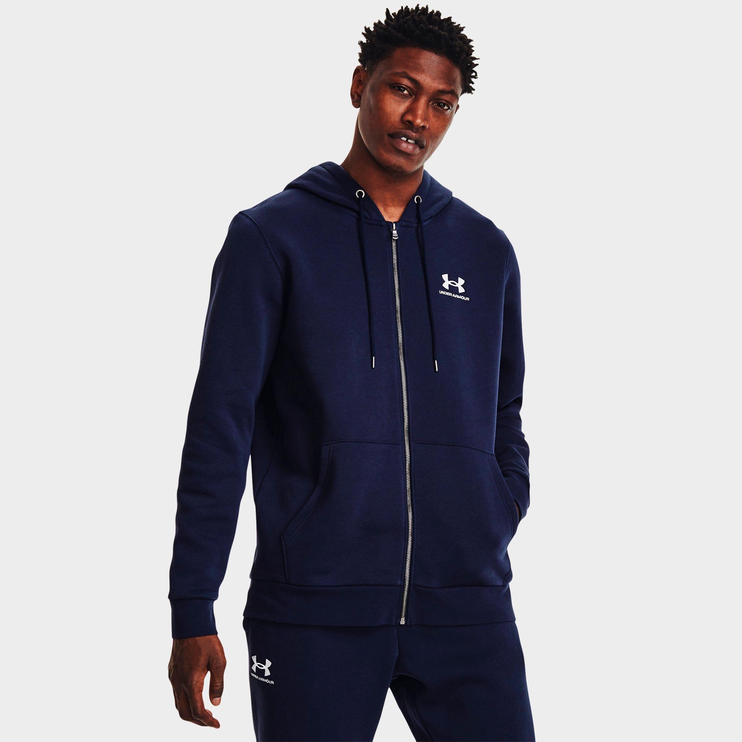 Under Armour Men's Icon Fleece Full-Zip Hoodie in Midnight Navy/White Size: XS