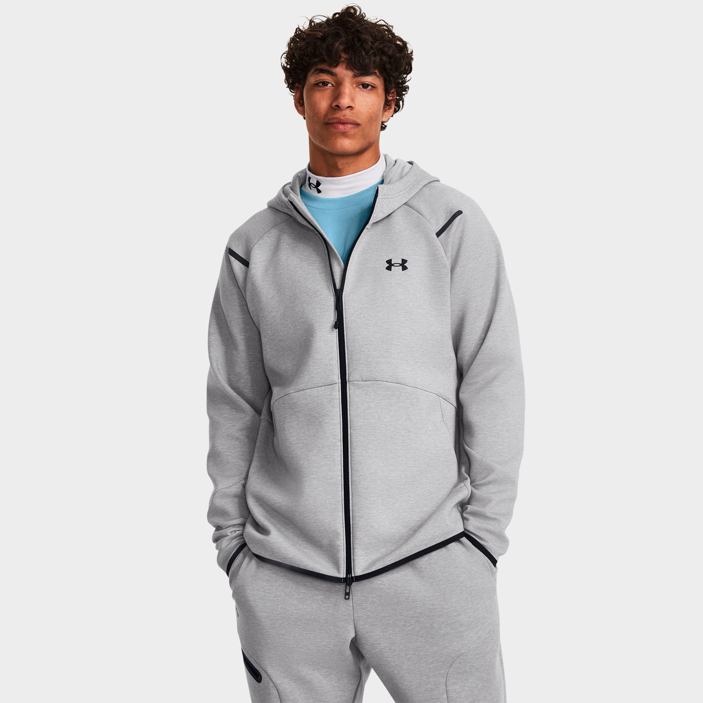 Under Armour Men's Unstoppable Fleece Full-Zip Hoodie in Mod Grey/Black Size: XS
