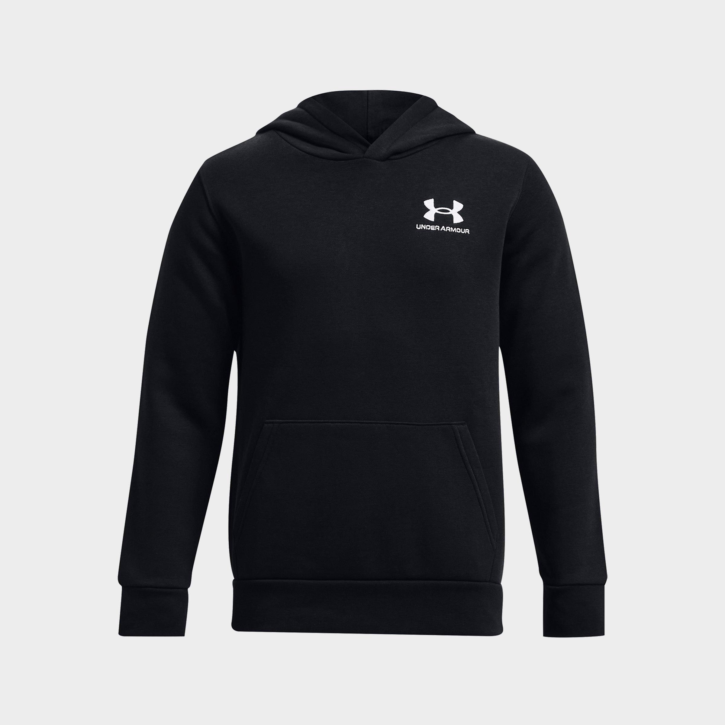 Under Armour Boys Big Kids Icon Fleece Hoodie in Black/White Size: Medium