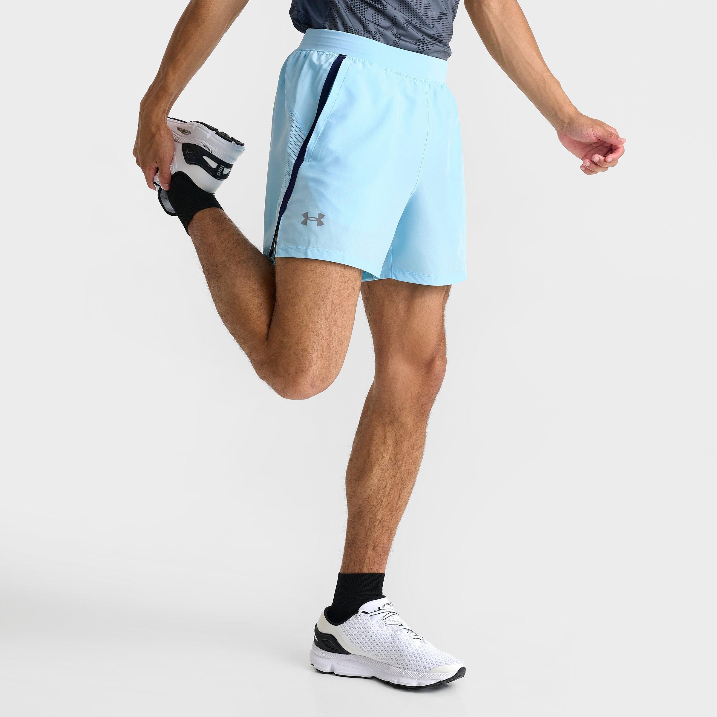 Under Armour Men's Launch 5" Woven Running Shorts in Blue/Stream Size Medium 100% Polyester/Knit