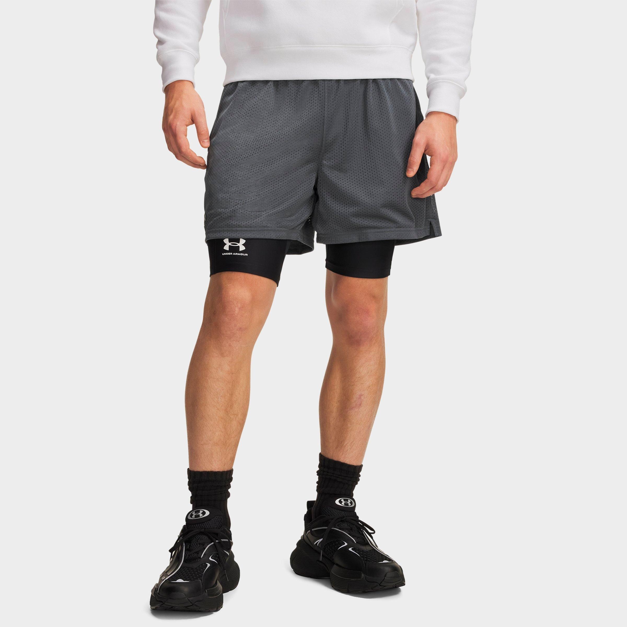 Under Armour Men's UA Icon 5" Mesh Shorts in Pitch Grey/White Size: XS